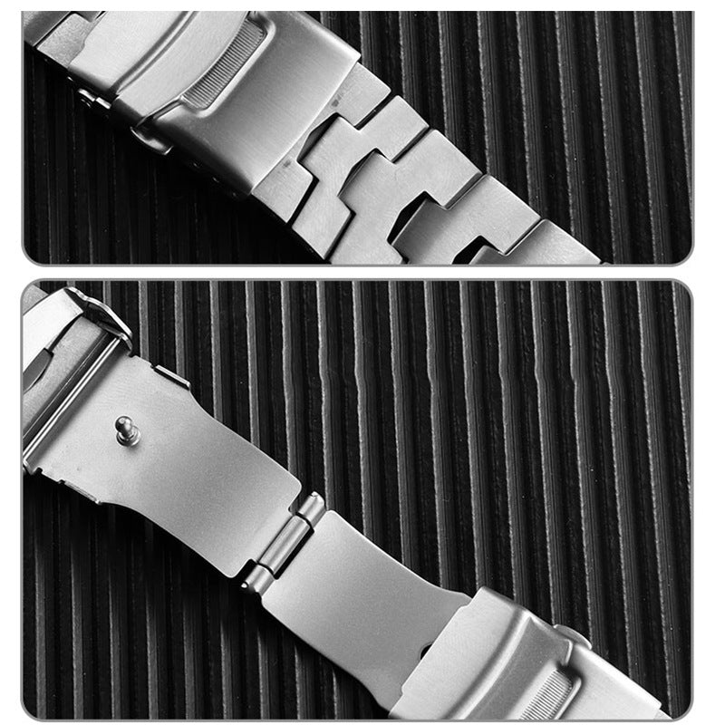 for Apple Watch Ultra 49mm / Series 8 45mm / 7 45mm / Series / 4 / 5 / 6 / SE 44mm / SE (2022) 44mm / Series 3 / 2 / 1 42mm Titanium Steel Anti-wear Replacement Watch Band Wrist Strap - Silver