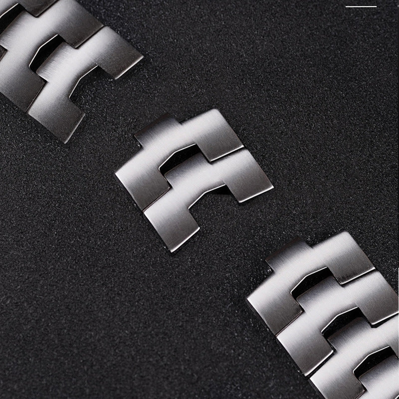 for Apple Watch Ultra 49mm / Series 8 45mm / 7 45mm / Series / 4 / 5 / 6 / SE 44mm / SE (2022) 44mm / Series 3 / 2 / 1 42mm Titanium Steel Anti-wear Replacement Watch Band Wrist Strap - Black