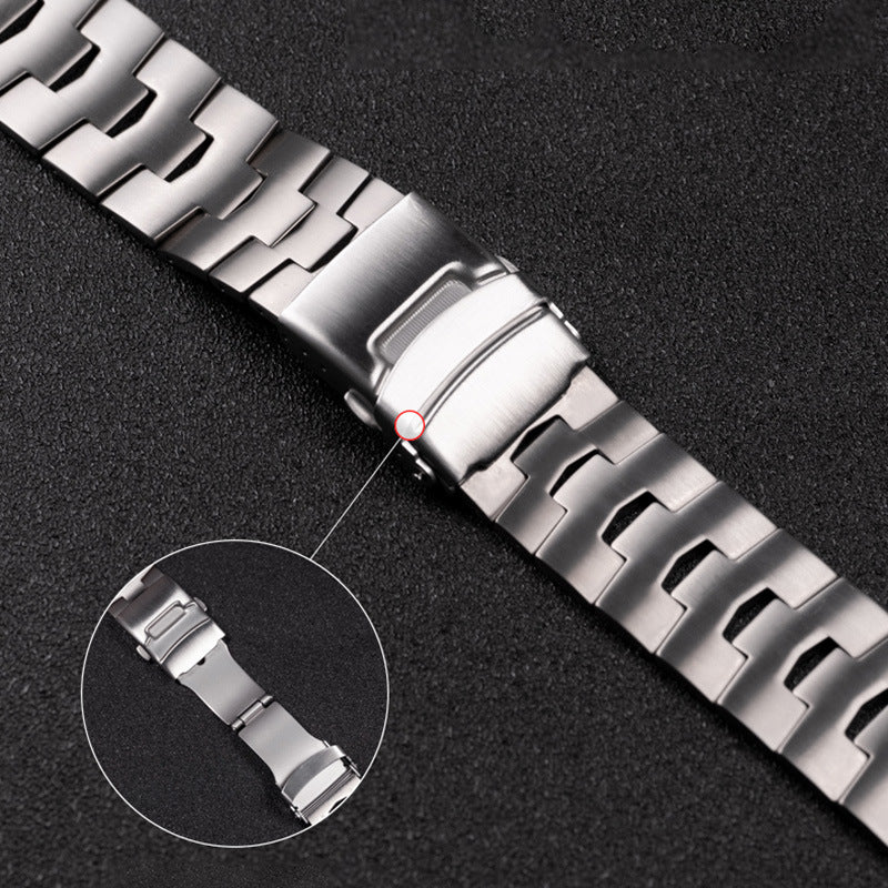 for Apple Watch Series 8 41mm / 7 41mm / Series / 4 / 5 / 6 / SE / SE(2022) 40mm / Series 3 / 2 / 1 38mm Titanium Steel Anti-scratch Smart Watch Band Wrist Strap - Black