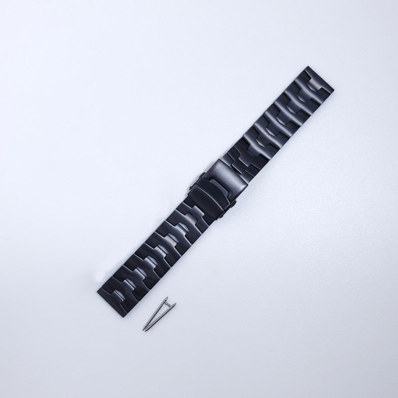 for Samsung Galaxy Watch3 45mm / Gear S3 Frontier / Gear S3 Classic / Huawei Watch GT3 Pro Titanium Steel Replacement Wrist Band 22mm Universal Watch Strap - Black