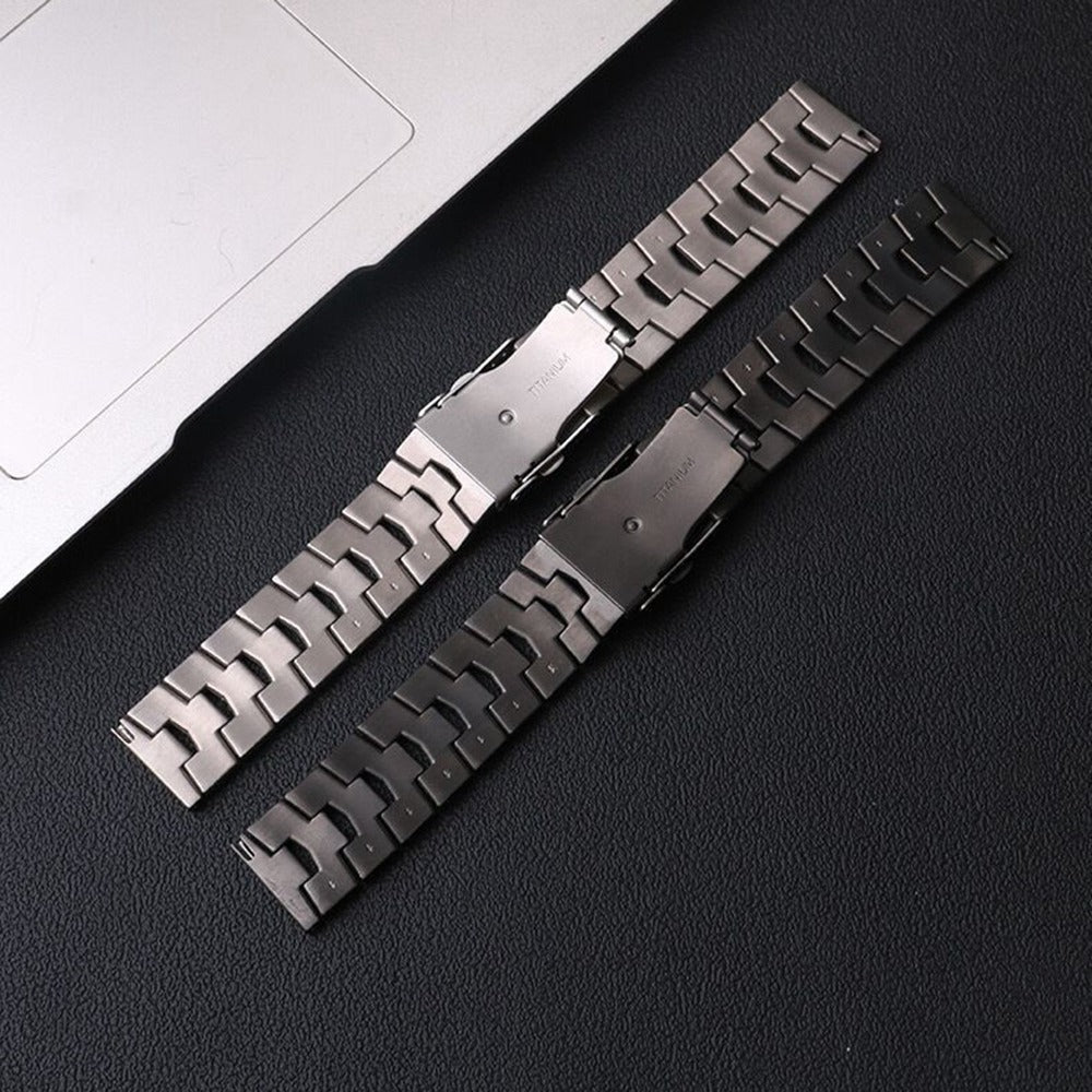 for Samsung Galaxy Watch3 45mm / Gear S3 Frontier / Gear S3 Classic / Huawei Watch GT3 Pro Titanium Steel Replacement Wrist Band 22mm Universal Watch Strap - Black