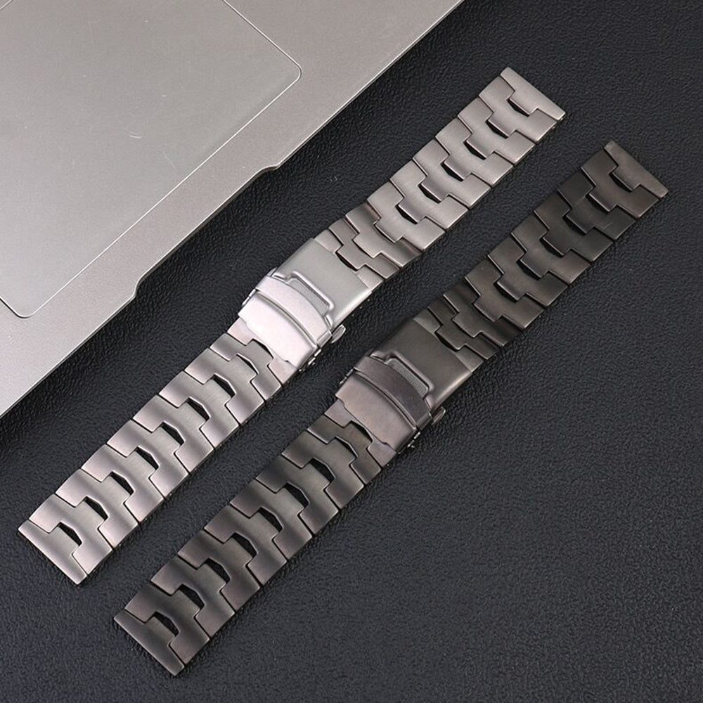 for Samsung Galaxy Watch3 45mm / Gear S3 Frontier / Gear S3 Classic / Huawei Watch GT3 Pro Titanium Steel Replacement Wrist Band 22mm Universal Watch Strap - Grey