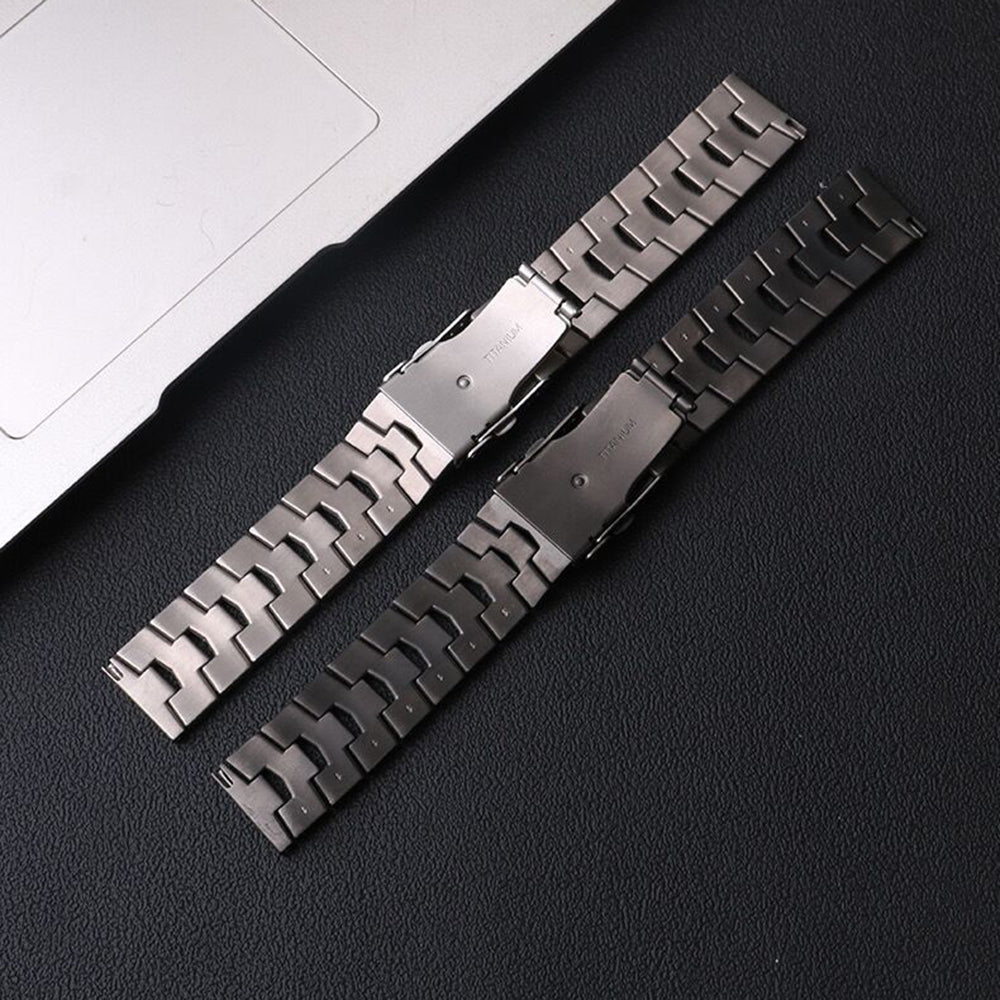 for Samsung Galaxy Watch3 45mm / Gear S3 Frontier / Gear S3 Classic / Huawei Watch GT3 Pro Titanium Steel Replacement Wrist Band 22mm Universal Watch Strap - Grey