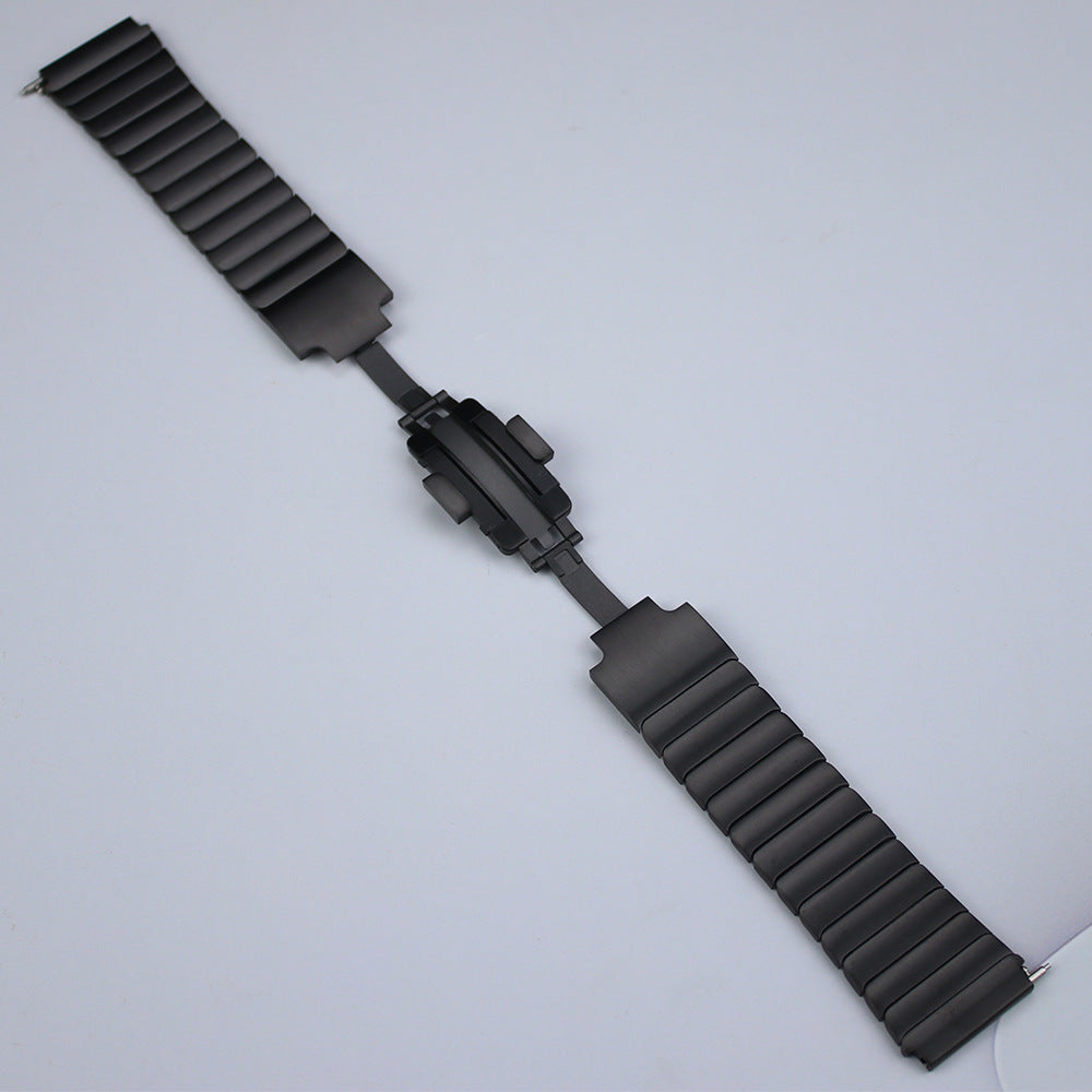 For Huawei Watch GT 2 46mm / Watch GT 3 Pro 46mm Titanium Steel 22mm Smart Watch Band Universal Quick Release Replacement Strap - Black