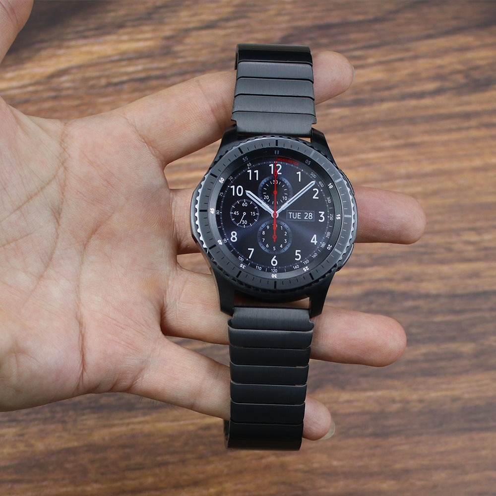 For Huawei Watch GT 2 46mm / Watch GT 3 Pro 46mm Titanium Steel 22mm Smart Watch Band Universal Quick Release Replacement Strap - Black