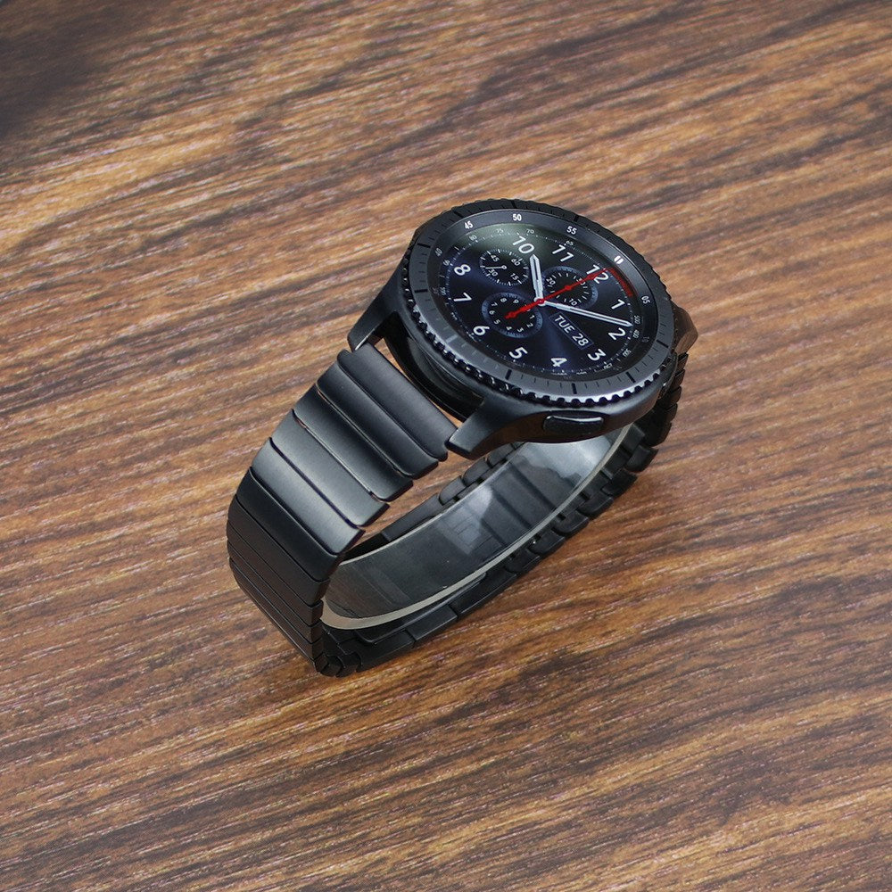 For Huawei Watch GT 2 46mm / Watch GT 3 Pro 46mm Titanium Steel 22mm Smart Watch Band Universal Quick Release Replacement Strap - Black