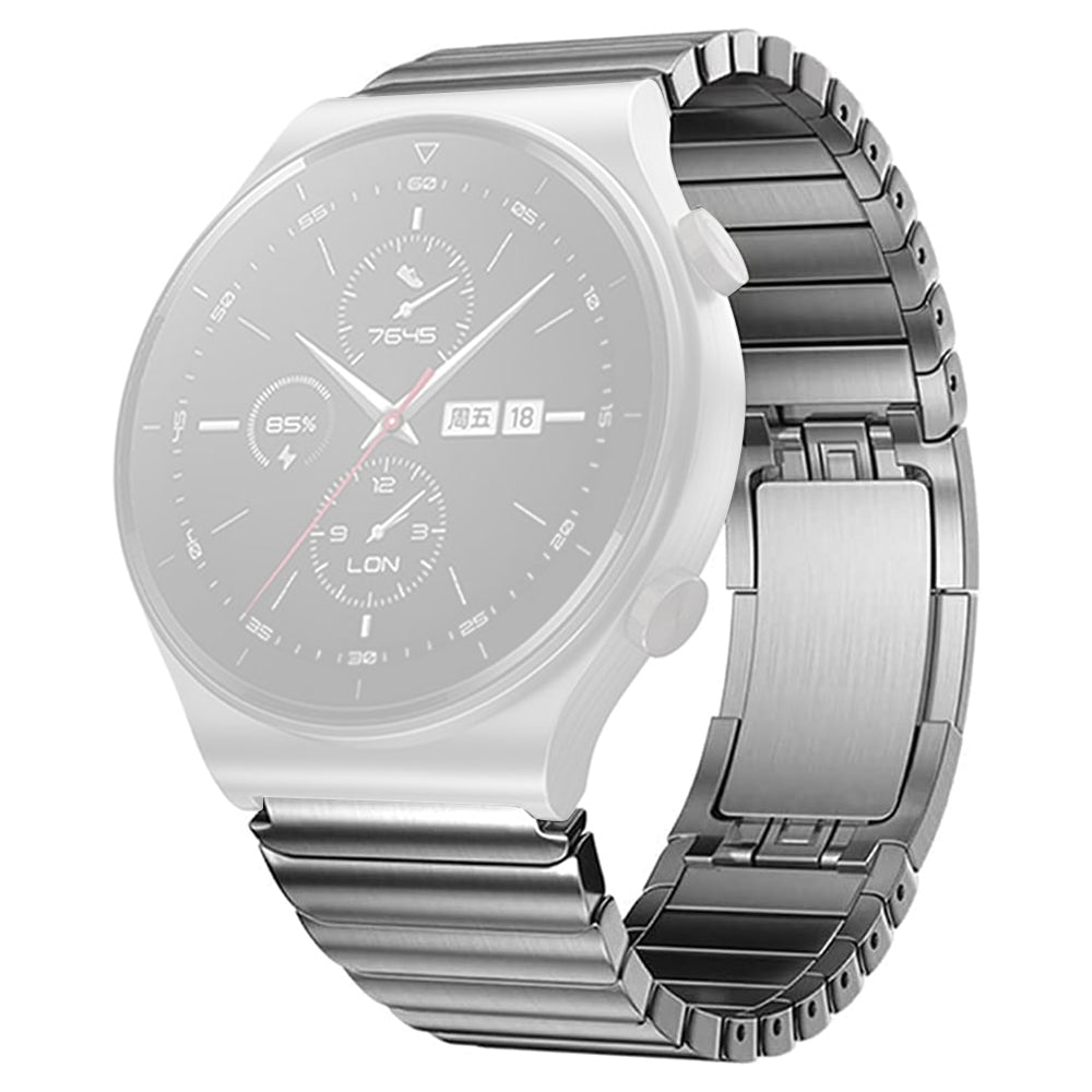 For Huawei Watch GT 2 46mm / Watch GT 3 Pro 46mm Titanium Steel 22mm Smart Watch Band Universal Quick Release Replacement Strap - Silver