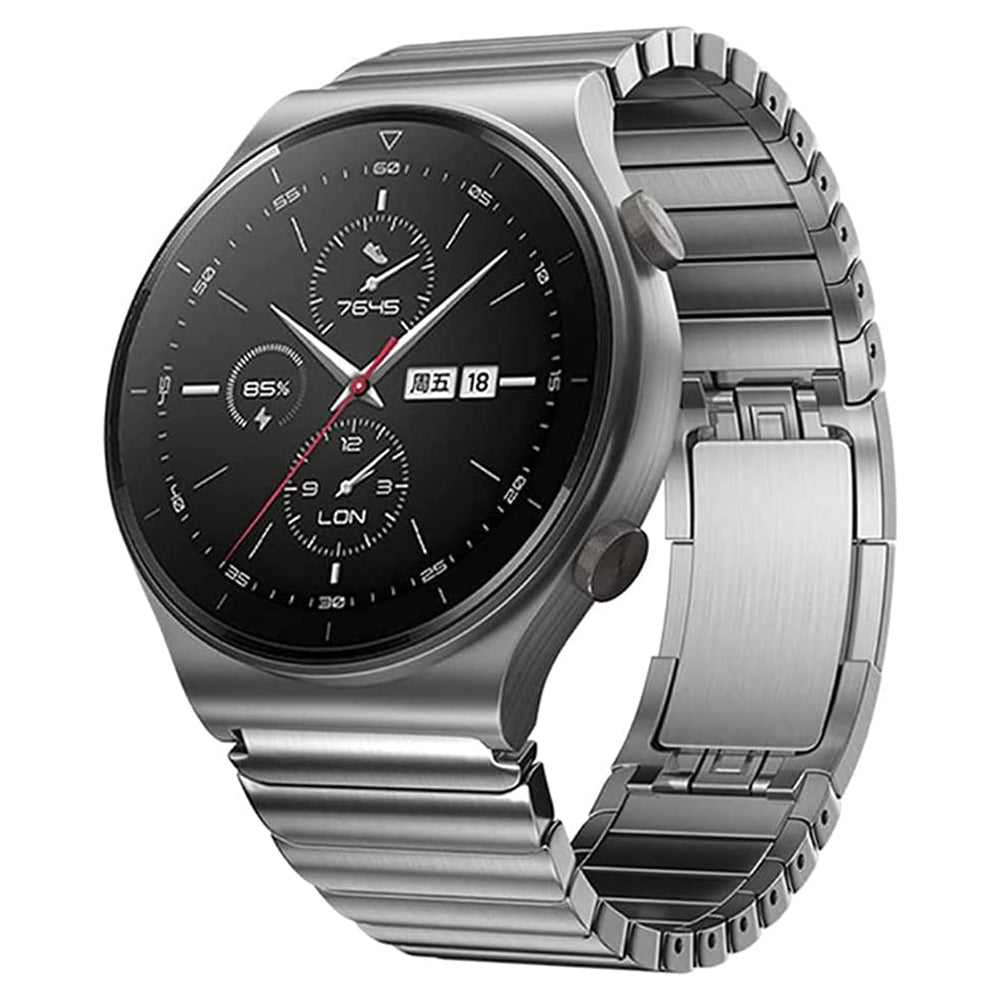 For Huawei Watch GT 2 46mm / Watch GT 3 Pro 46mm Titanium Steel 22mm Smart Watch Band Universal Quick Release Replacement Strap - Silver