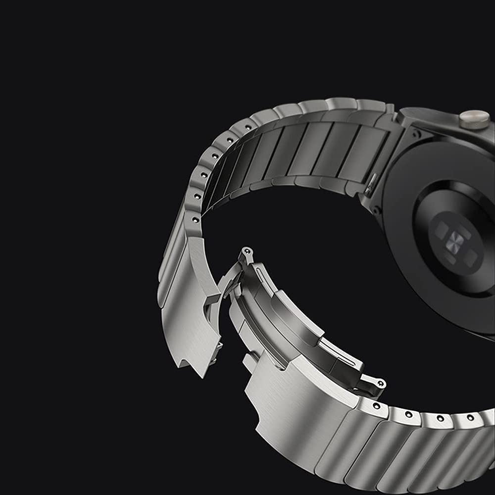 For Huawei Watch GT 2 46mm / Watch GT 3 Pro 46mm Titanium Steel 22mm Smart Watch Band Universal Quick Release Replacement Strap - Silver