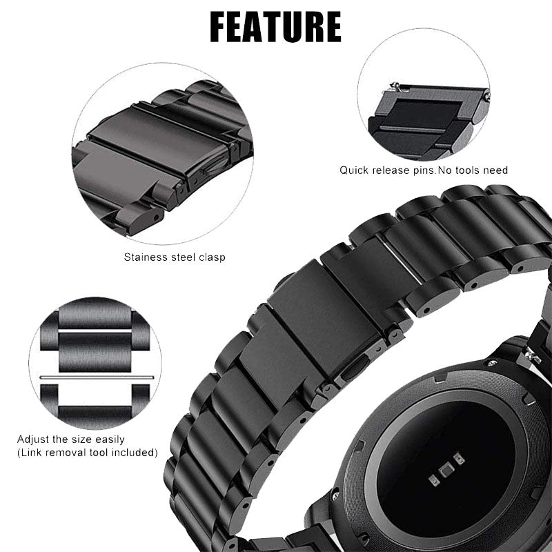 For Huawei Watch Fit mini / Watch B3 / B6 Quick Release Watch Strap Titanium Steel Watch Band 16mm Replacement Strap with Folding Clasp - Black