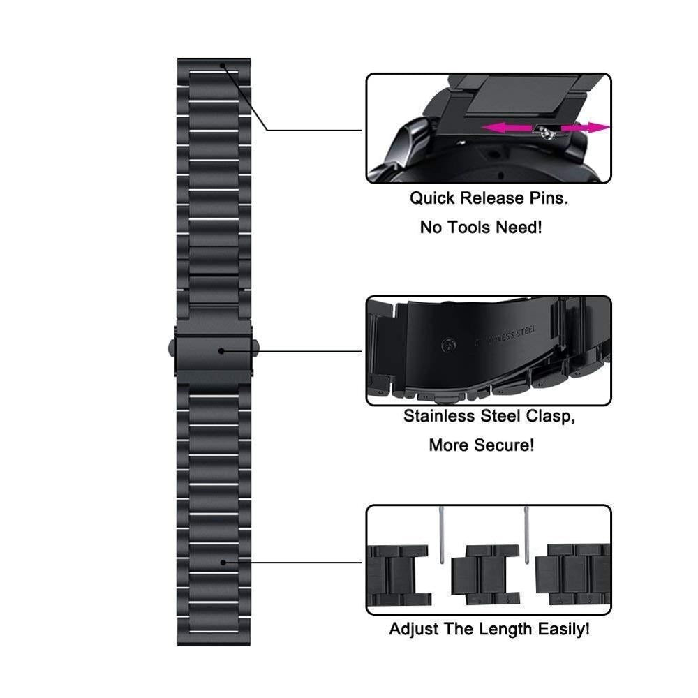 For Huawei Watch Fit mini / Watch B3 / B6 Quick Release Watch Strap Titanium Steel Watch Band 16mm Replacement Strap with Folding Clasp - Black