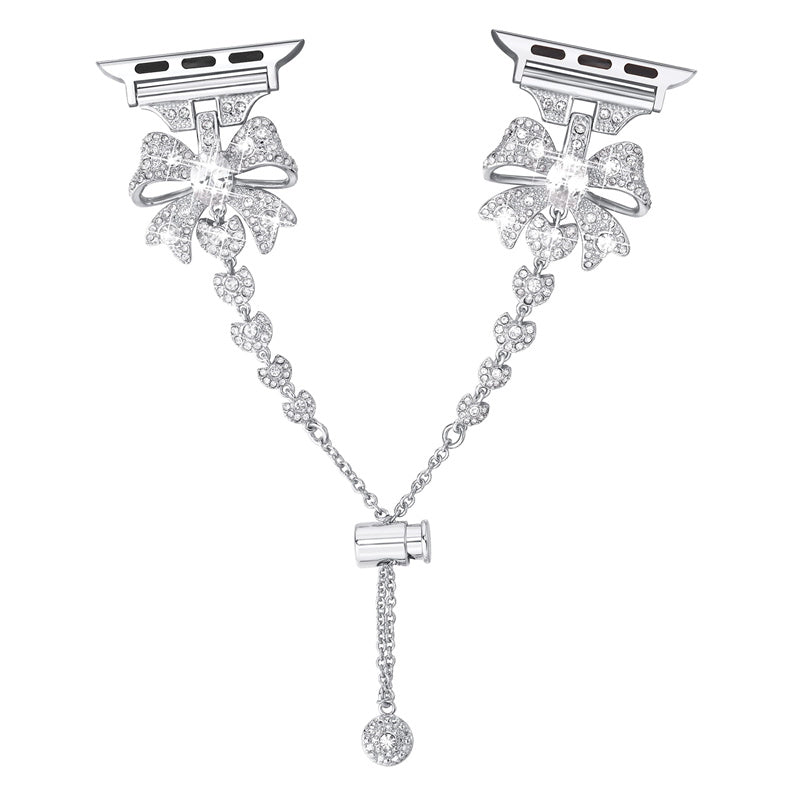 for Apple Watch Ultra 49mm / Series 8 45mm / 7 45mm / 6 / 5 / 4 / SE 44mm / SE (2022) 44mm / 3 / 2 / 1 42mm Bowknot Bracelet Metal Watch Strap Replacement Wrist Band - Silver