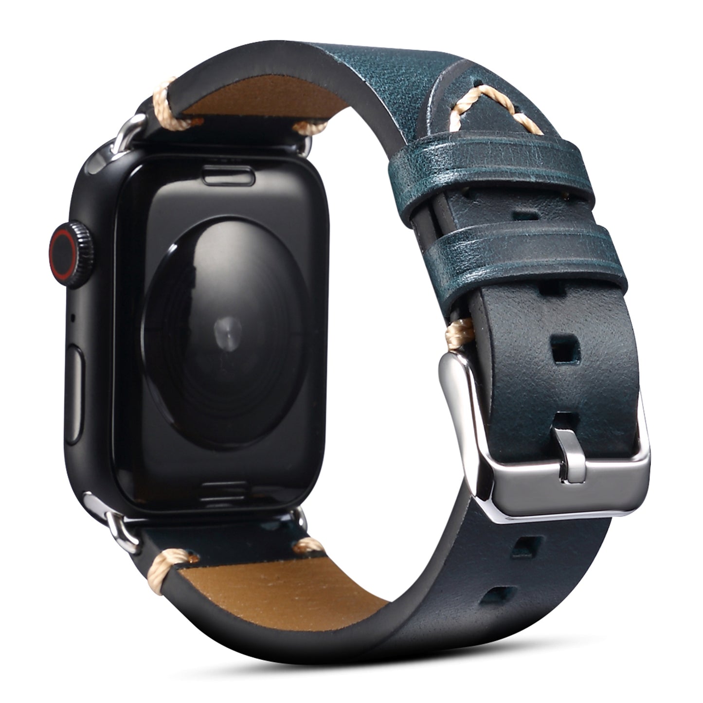 for Apple Watch Series 8 / 7 41mm / Series 6 / 5 / 4 / SE / SE (2022) 40mm / Series 3 / 2 / 1 38mm DOL Cowhide Leather Watch Band Adjustable Pin Buckle Replacement Wrist Strap - Blue