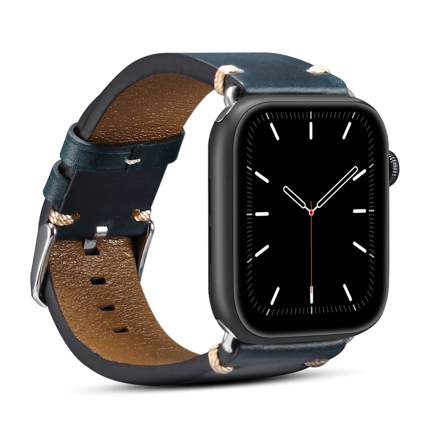 for Apple Watch Series 8 / 7 41mm / Series 6 / 5 / 4 / SE / SE (2022) 40mm / Series 3 / 2 / 1 38mm DOL Cowhide Leather Watch Band Adjustable Pin Buckle Replacement Wrist Strap - Blue