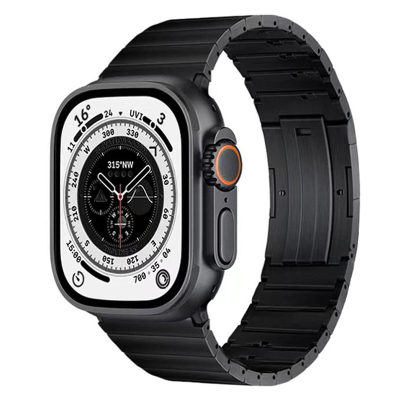 Quick Release Watch Band for Apple Watch Ultra 49mm / Series 8 7 45mm / Series 6 5 4 SE (2022) SE 44mm / Series 3 2 1 42mm Stainless Steel Replacement Wrist Strap - Black