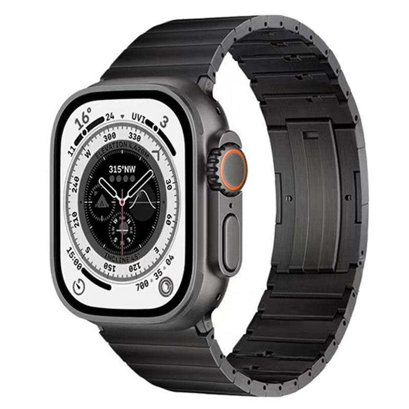 Quick Release Watch Band for Apple Watch Ultra 49mm / Series 8 7 45mm / Series 6 5 4 SE (2022) SE 44mm / Series 3 2 1 42mm Stainless Steel Replacement Wrist Strap - Titanium