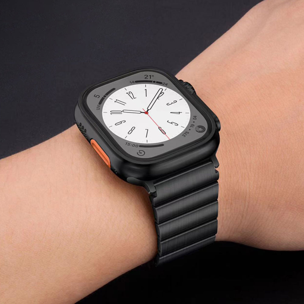 Titanium Steel Band For Apple Watch Series 8 7 41mm / Series 6 5 4 SE (2022) SE 40mm / Series 3 2 1 38mm Quick Release Watch Strap - Black