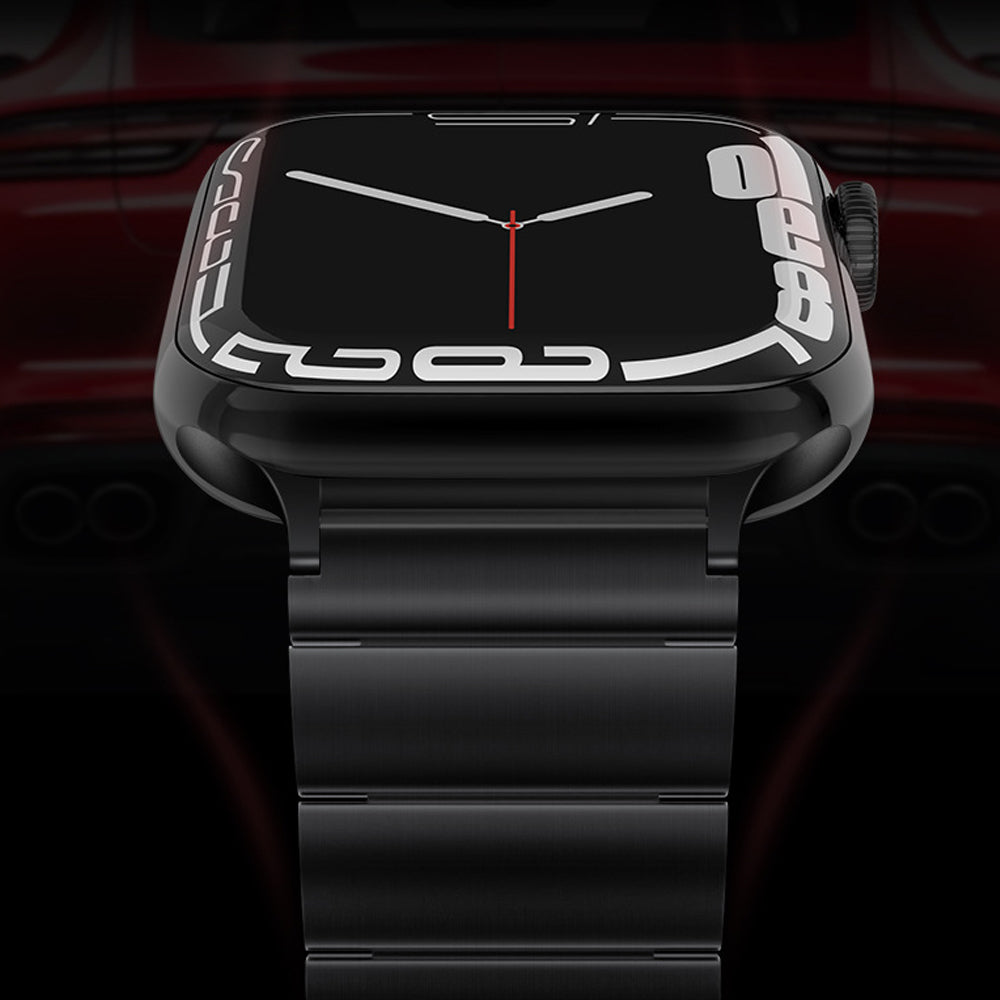 Titanium Steel Band For Apple Watch Series 8 7 41mm / Series 6 5 4 SE (2022) SE 40mm / Series 3 2 1 38mm Quick Release Watch Strap - Black