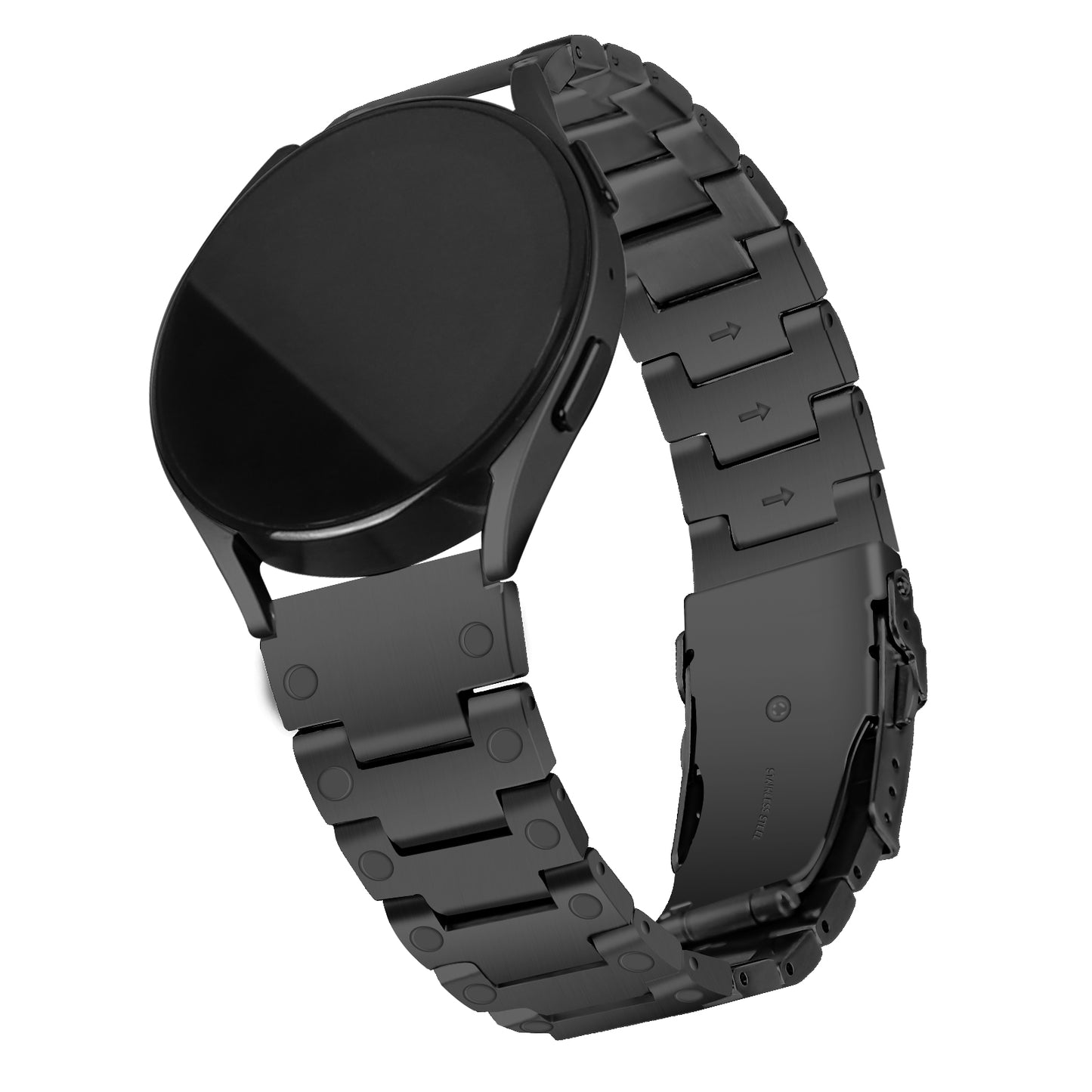 For Samsung Galaxy Watch4 Active 40mm 44mm / Watch4 Classic 42mm 46mm Smart Watch Strap 20mm Stainless Steel Watchband - Black