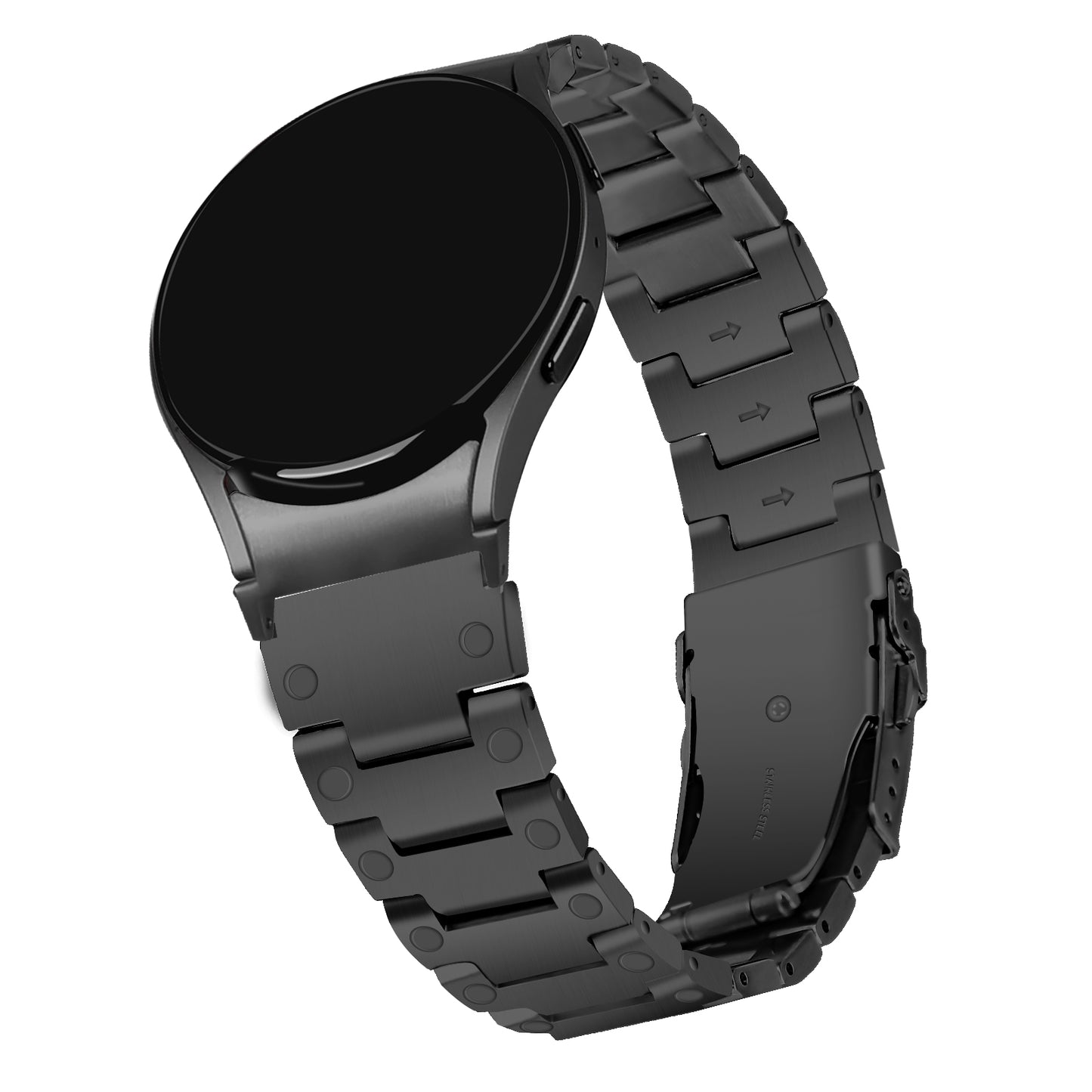 For Samsung Galaxy Watch 5 Active 40mm 44mm / Watch 5 Pro 45mm Watchband Replacement Stainless Steel Wrist Strap - Black