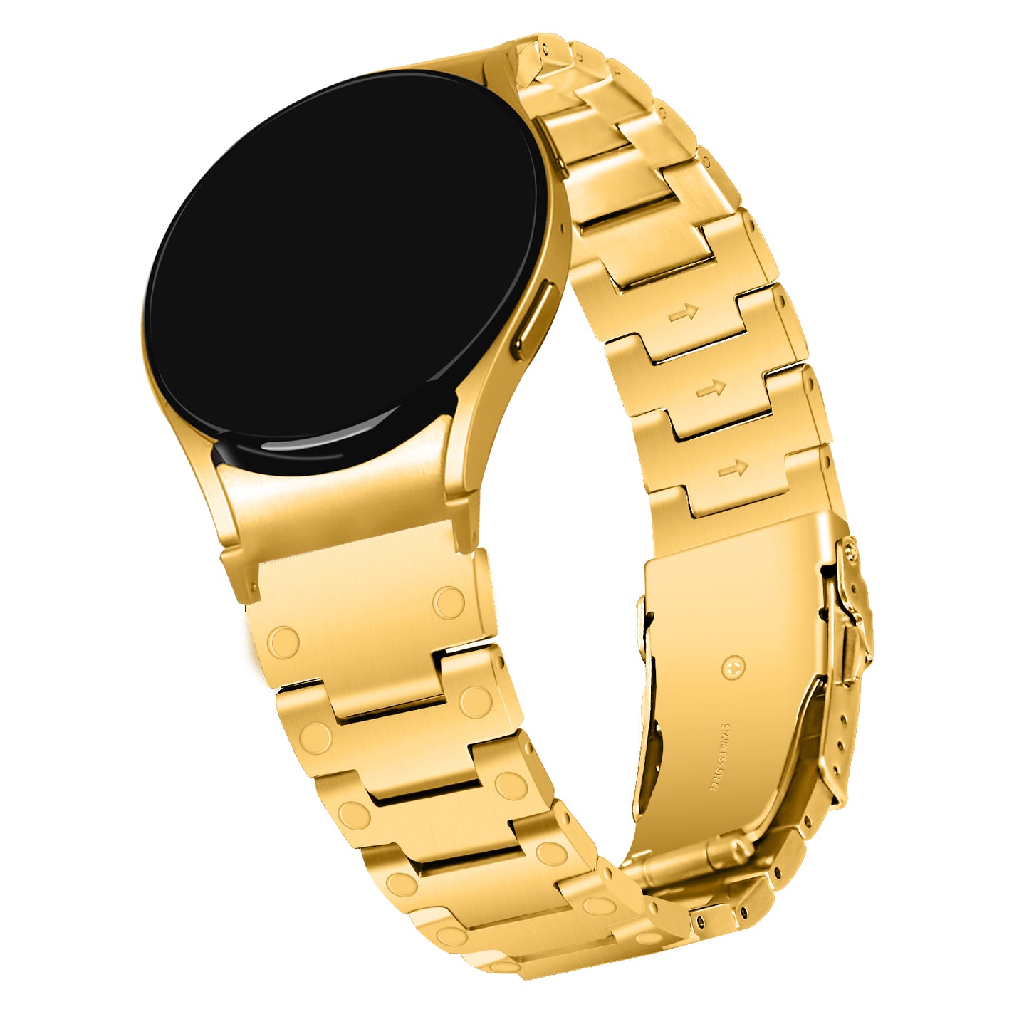 For Samsung Galaxy Watch 5 Active 40mm 44mm / Watch 5 Pro 45mm Watchband Replacement Stainless Steel Wrist Strap - Gold