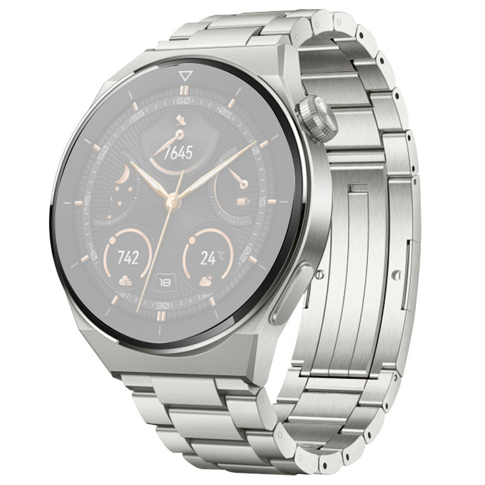 For Huawei Watch Buds / GT3 SE / GT3 Pro Titanium Steel Watch Band 22mm 3-Bead Metal Sports Strap - Silver