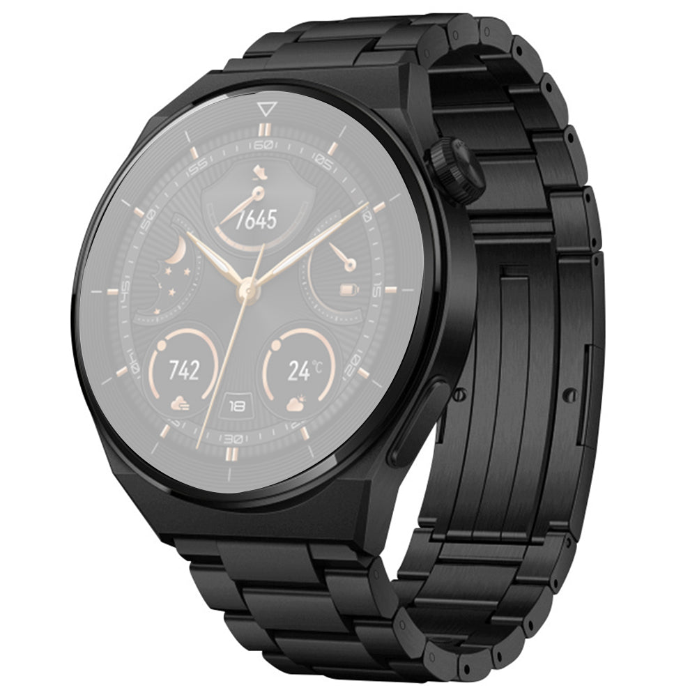 For Huawei Watch Buds / GT3 SE / GT3 Pro Titanium Steel Watch Band 22mm 3-Bead Metal Sports Strap - Black