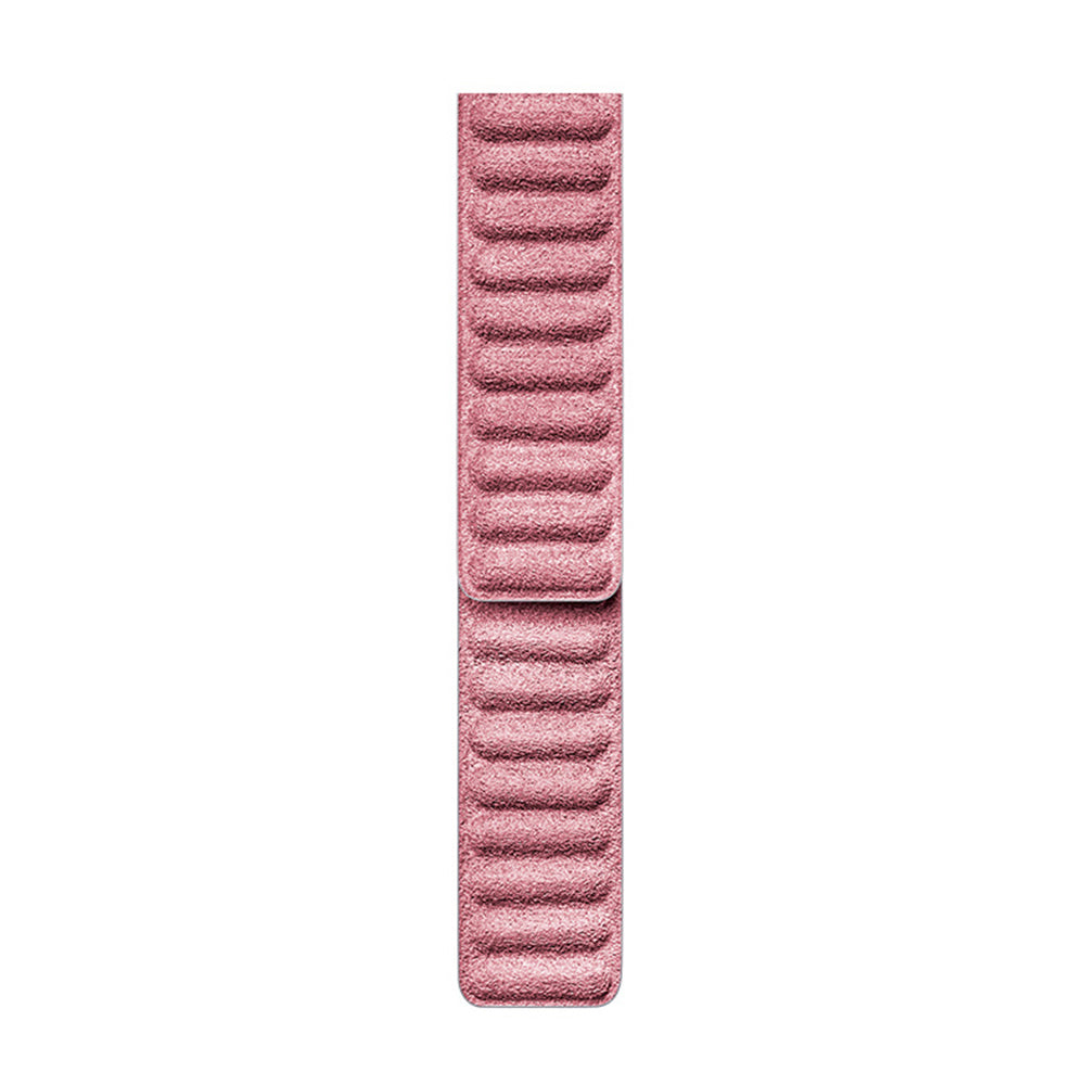 For Apple Watch Ultra 49mm / Series 8 7 45mm / Series 6 5 4 SE SE (2022) 44mm / Series 3 2 1 42mm Magnetic Watch Strap Suede Leather Watchband - Pink