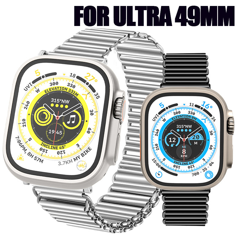 For Apple Watch Series 8 / 7 41mm / SE / SE (2022) / 4 / 5 / 6 40mm / 3 / 2 / 1 38mm Hollow Chain Watchband Stainless Steel Strap - Rose Gold