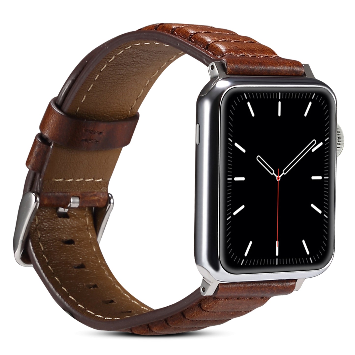 For Apple Watch Ultra 49mm / Series 8 / 7 45mm / SE / SE (2022) / 6 / 5 / 4 44mm / 3 / 2 / 1 42mm Watch Band Waxy Cowhide Leather Strap - Brown