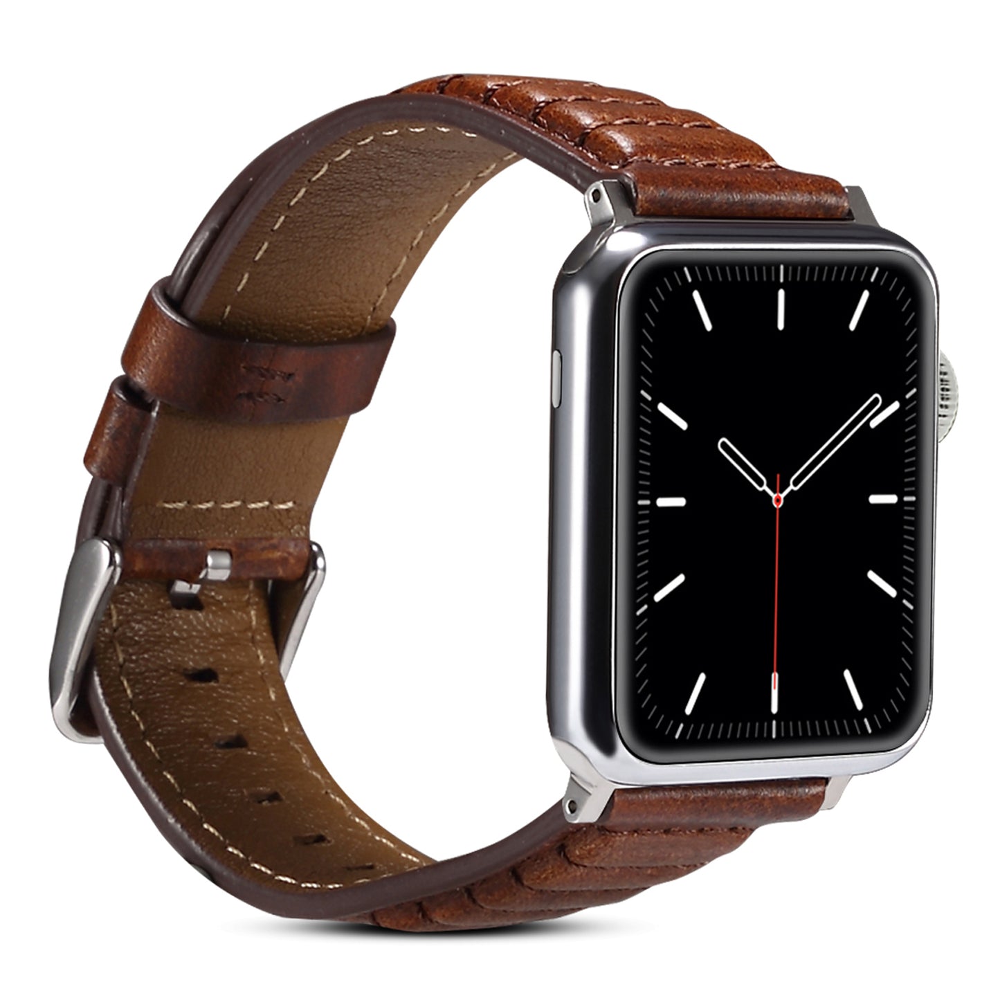 For Apple Watch Series 8 / 7 41mm / SE / SE (2022) / 6 / 5 / 4 40mm / 3 / 2 / 1 38mm Watch Strap Waxy Cowhide Leather Watchband - Brown