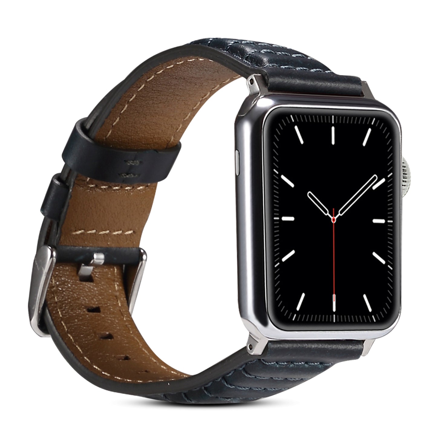 For Apple Watch Series 8 / 7 41mm / SE / SE (2022) / 6 / 5 / 4 40mm / 3 / 2 / 1 38mm Watch Strap Waxy Cowhide Leather Watchband - Blue