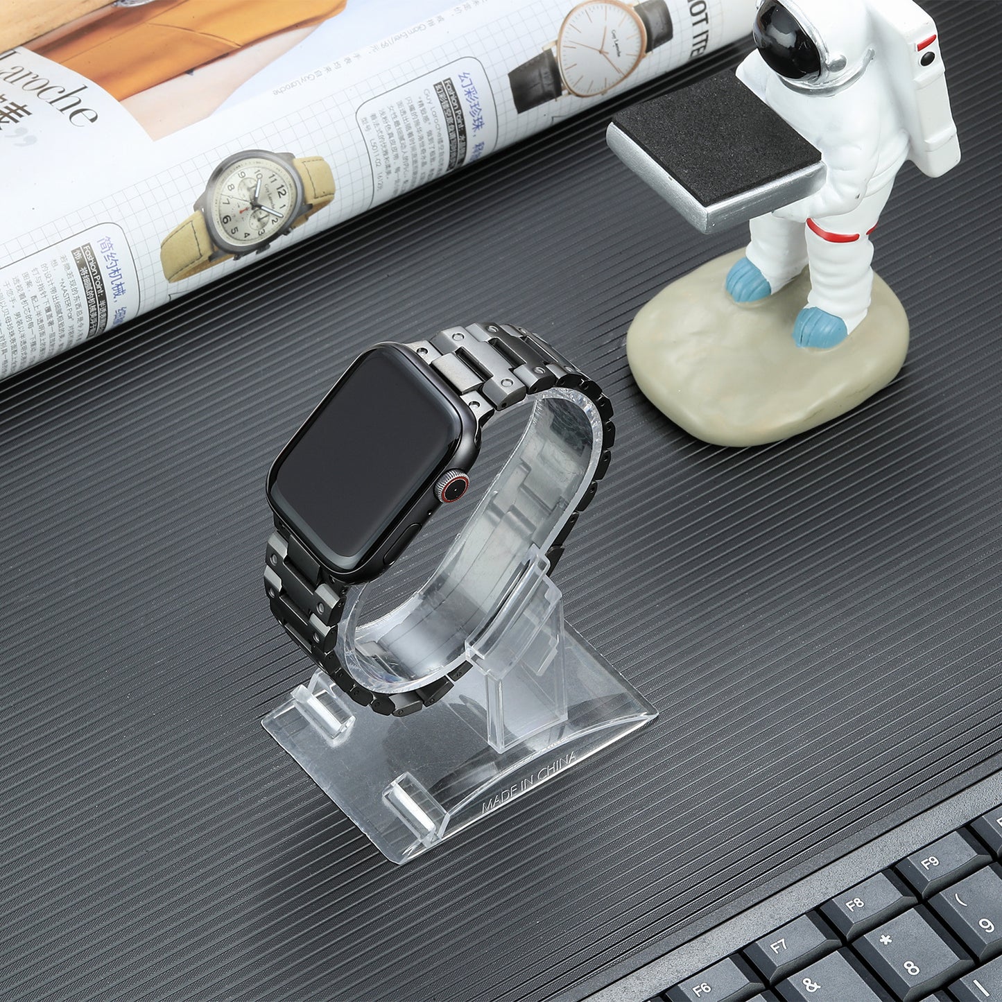 For Apple Watch Series 8 / 7 41mm / 6 / 5 / 4 / SE / SE (2022) 40mm / 3 / 2 / 1 38mm Replacement Wrist Band Titanium Steel Watch Strap - Grey