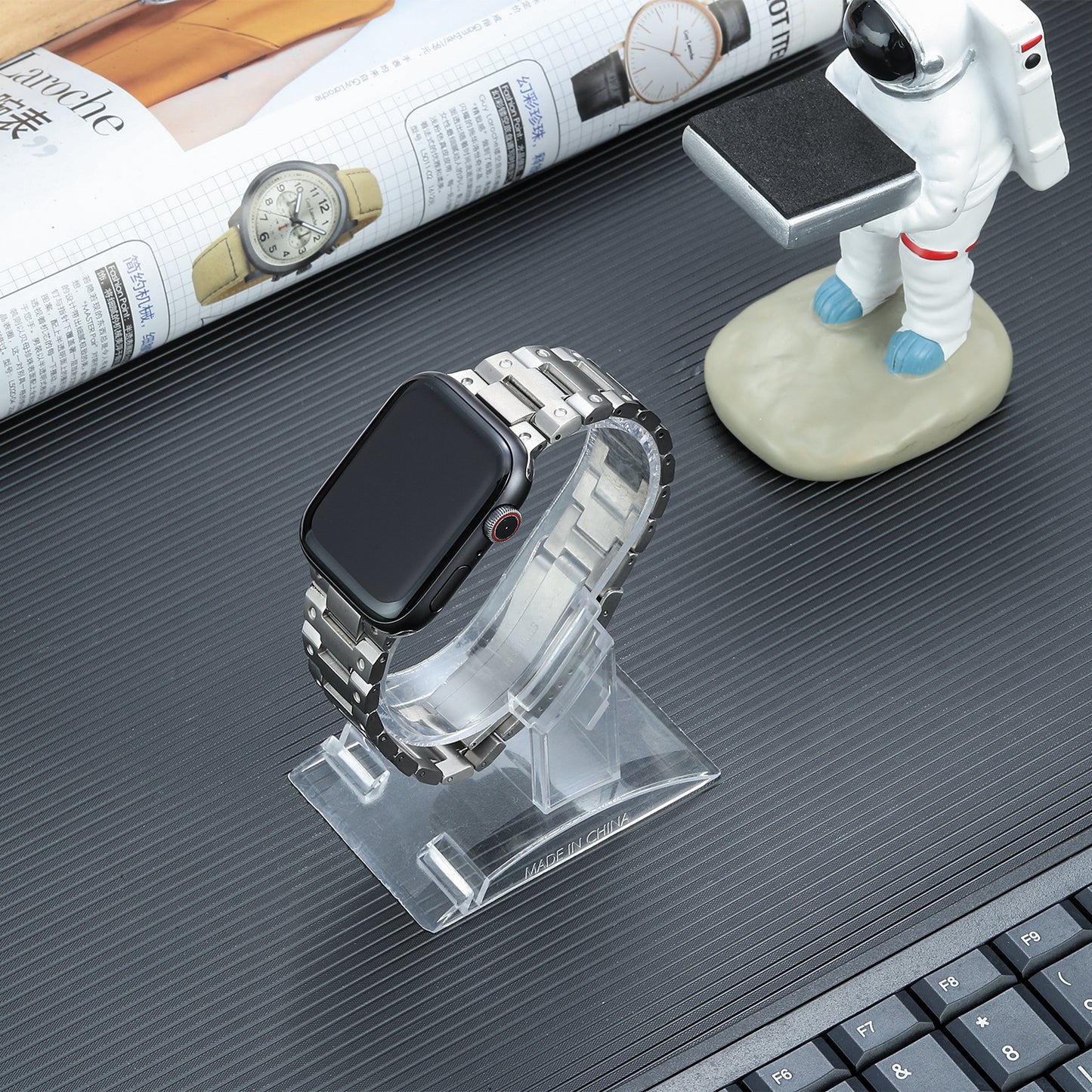 For Apple Watch Ultra 49mm / Series 8 / 7 45mm / 6 / 5 / 4 / SE / SE (2022) 44mm / 3 / 2 / 1 42mm Titanium Steel Watch Band Replacement Strap - Silver