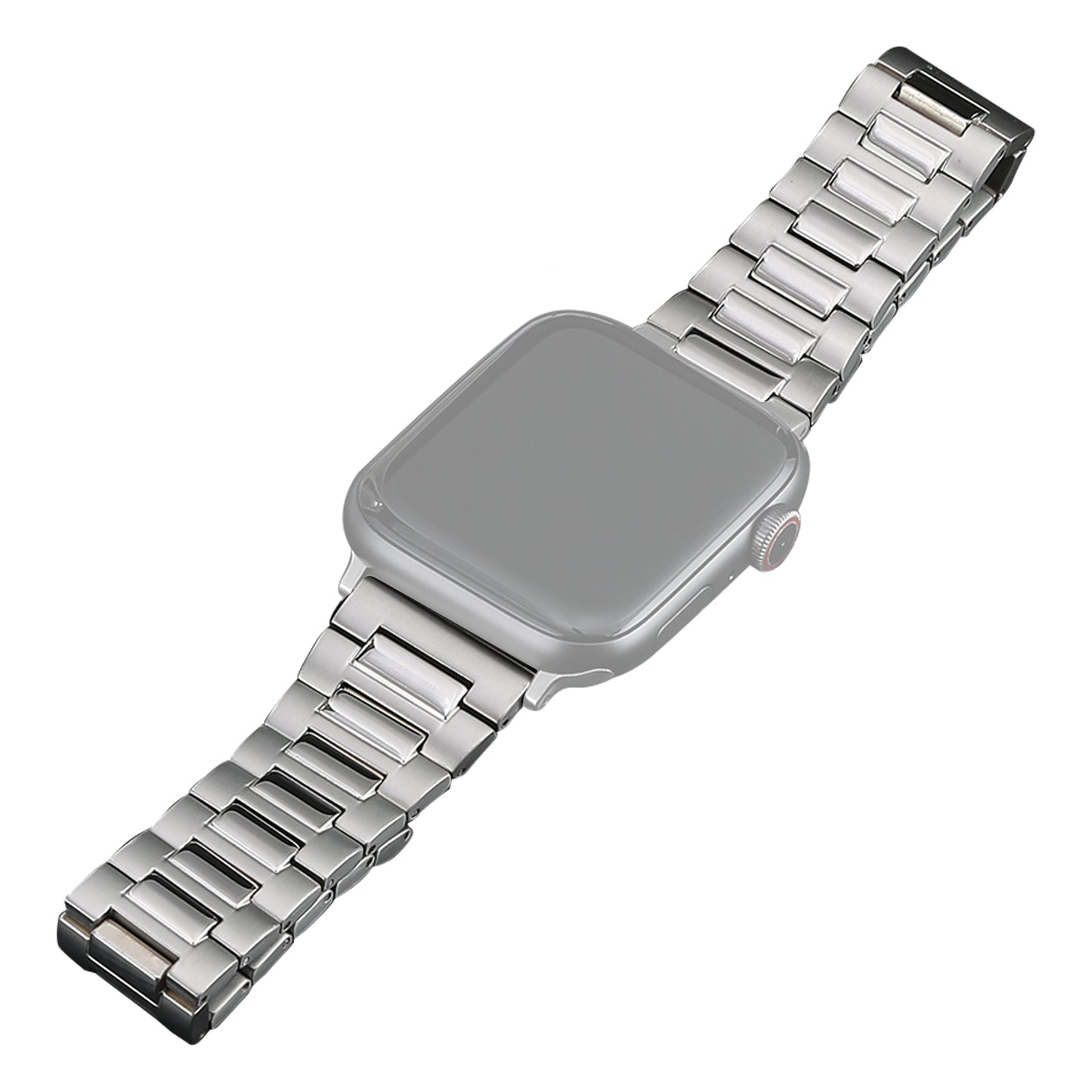 Metal Band for Apple Watch Ultra 49mm / Series 8 7 45mm / Series 6 5 4 SE (2022) SE 45mm / Series 3 2 1 42mm , 3-Bead Titanium Steel Watch Strap with Butterfly Clasp - Silver