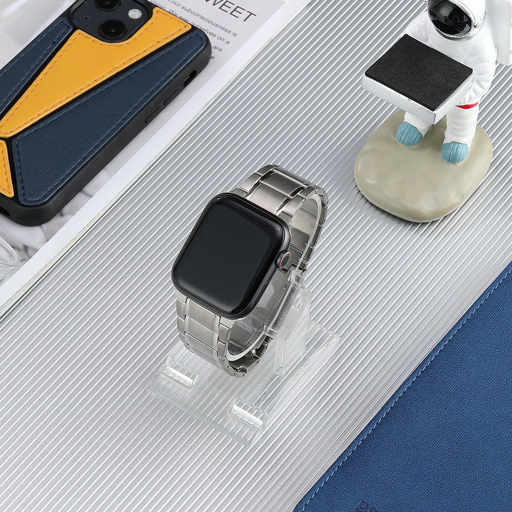 For Apple Watch Series 8 / 7 41mm / 6 / 5 / 4 / SE / SE (2022) 40mm / 3 / 2 / 1 38mm Watch Band Titanium Steel Watch Strap - Silver