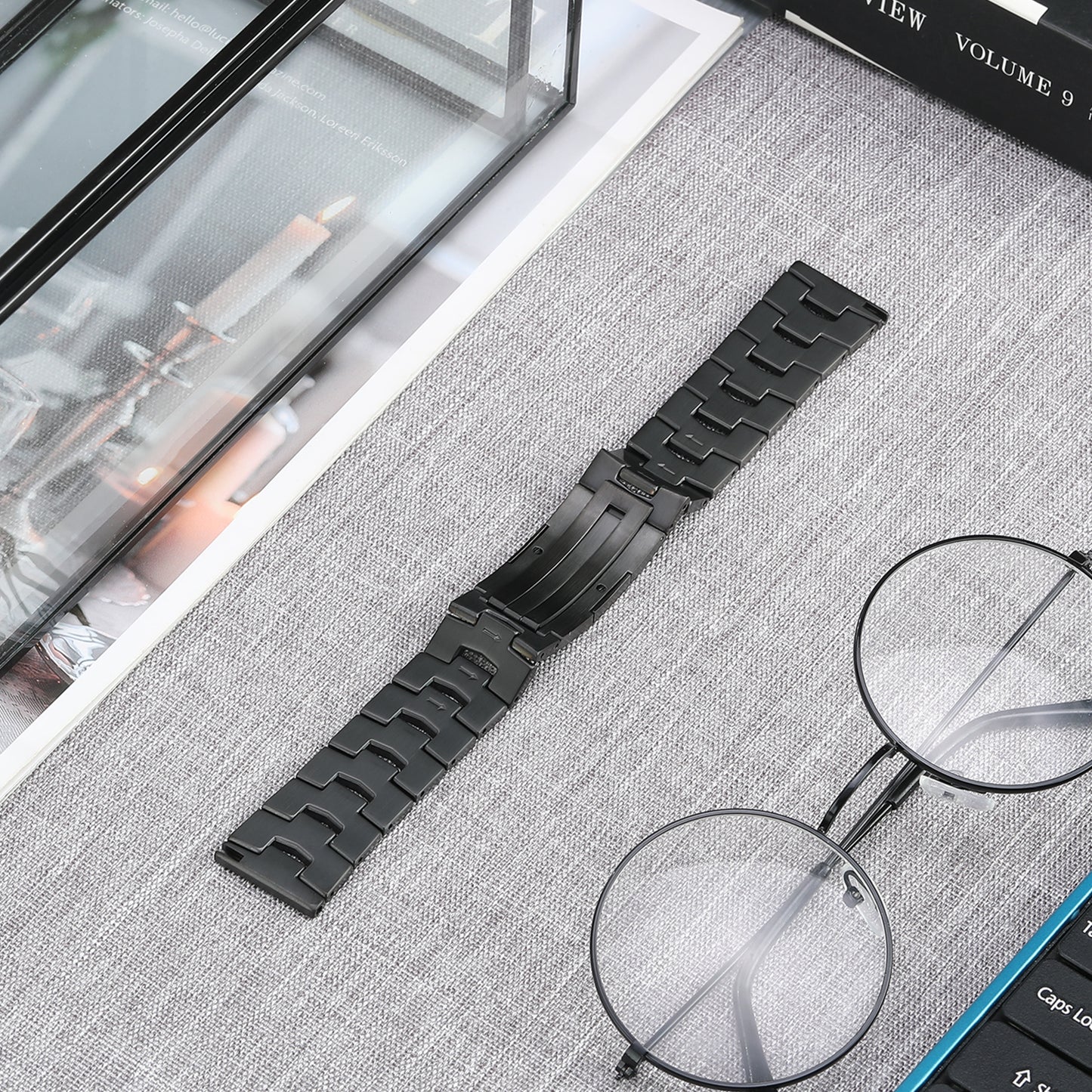 For Huawei Watch GT 3 SE / GT 2 Pro / Watch 3 Pro Titanium Steel Watch Strap 22mm Replacement Watch Band - Black