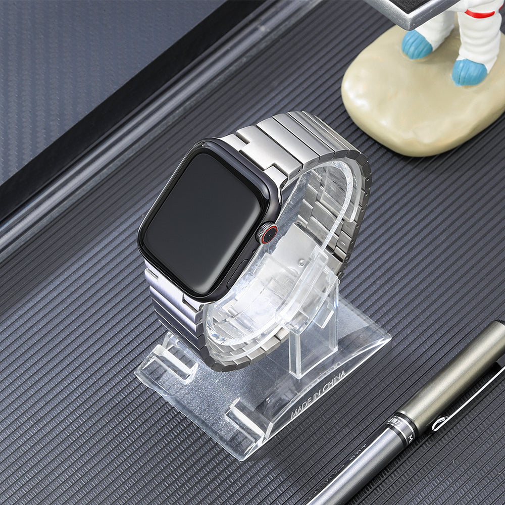 For Apple Watch Series 8 / 7 41mm / 6 / 5 / 4 / SE / SE (2022) 40mm / 3 / 2 / 1 38mm Replacement Strap Stainless Steel Wrist Band - Silver