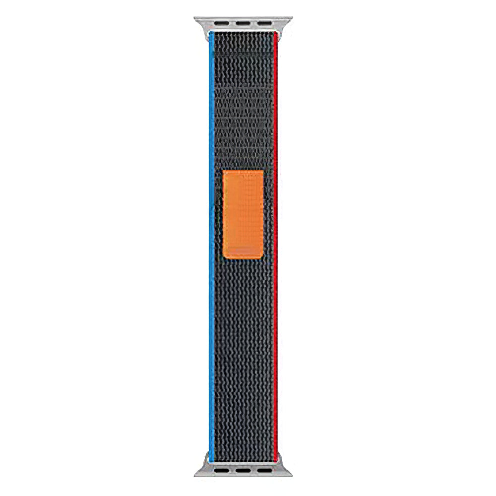 Uniqkart for Apple Watch Ultra 49mm / 8 7 45mm / 6 5 4 SE (2022) SE 44mm / 3 2 1 42mm Canvas Watch Strap Breathable Watchband - Black / Blue / Red