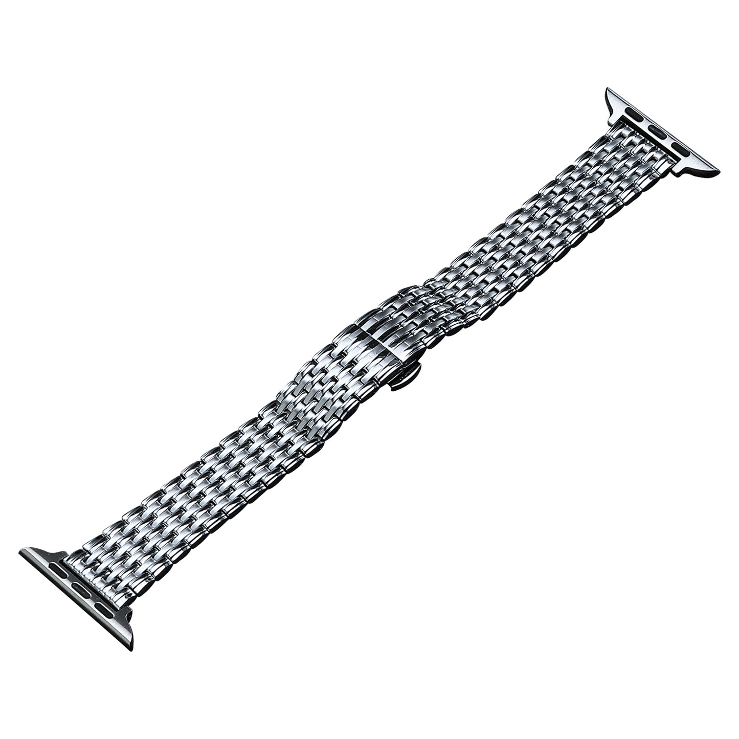 Uniqkart for Apple Watch Series 8 / 7 41mm / 6 5 4 SE (2022) SE 40mm / 3 2 1 38mm Stainless Steel Strap Replacement Watch Band - Silver