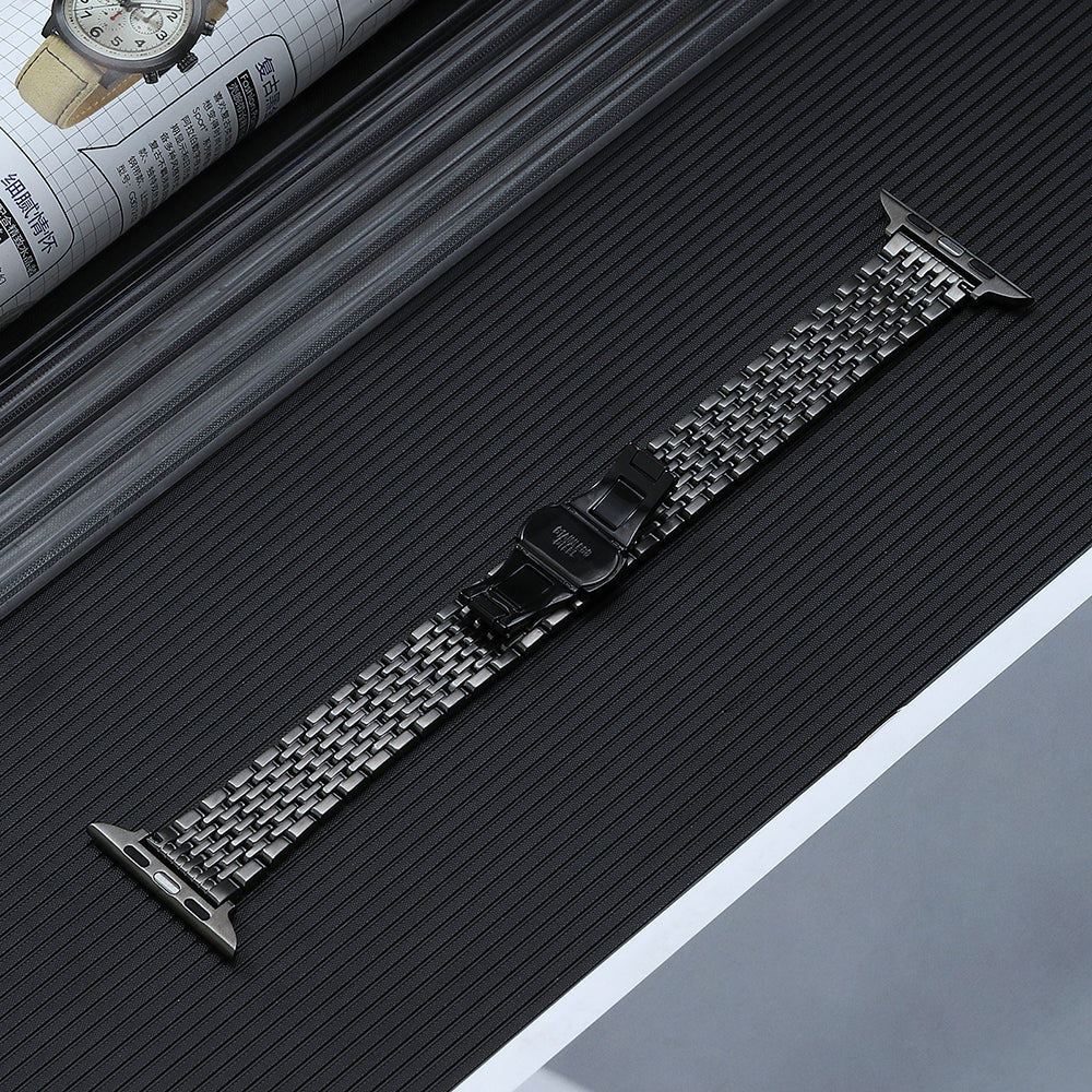 Uniqkart for Apple Watch Series 8 / 7 41mm / 6 5 4 SE (2022) SE 40mm / 3 2 1 38mm Stainless Steel Strap Replacement Watch Band - Grey