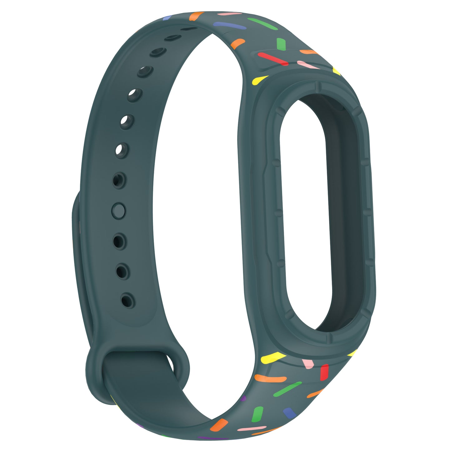 Uniqkart for Xiaomi Smart Band 8 Integrated Silicone Strap Colorful Spotted Replacement Wrist Band - Green