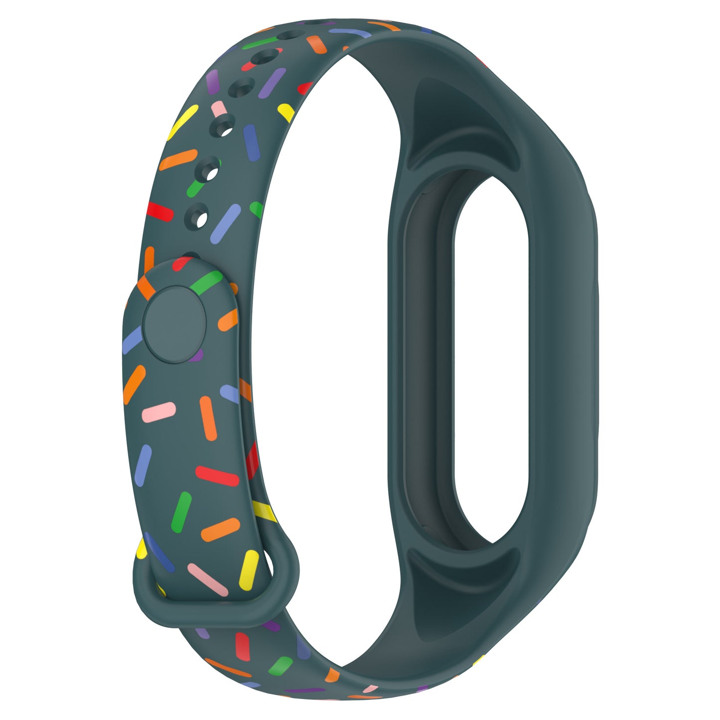 Uniqkart for Xiaomi Smart Band 8 Integrated Silicone Strap Colorful Spotted Replacement Wrist Band - Green