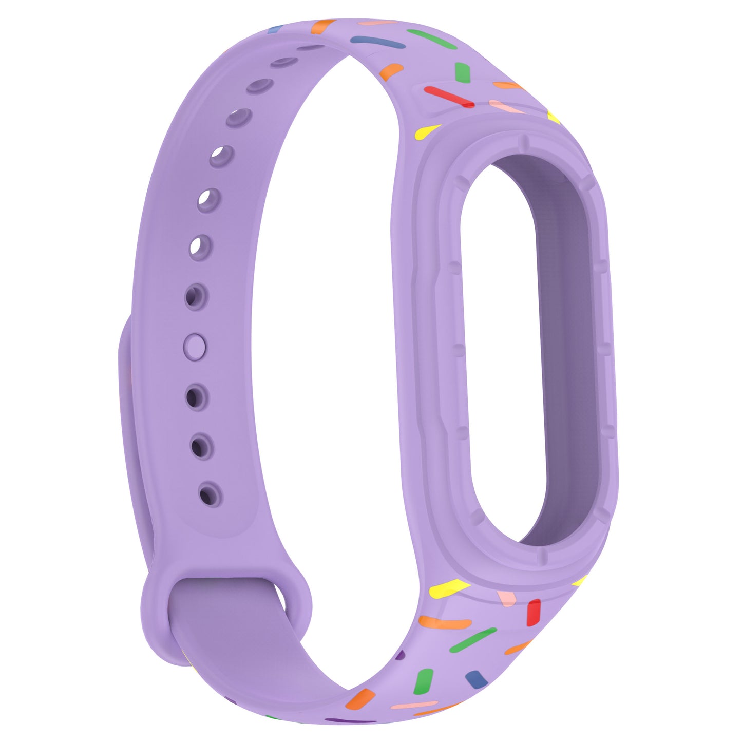 Uniqkart for Xiaomi Smart Band 8 Integrated Silicone Strap Colorful Spotted Replacement Wrist Band - Purple