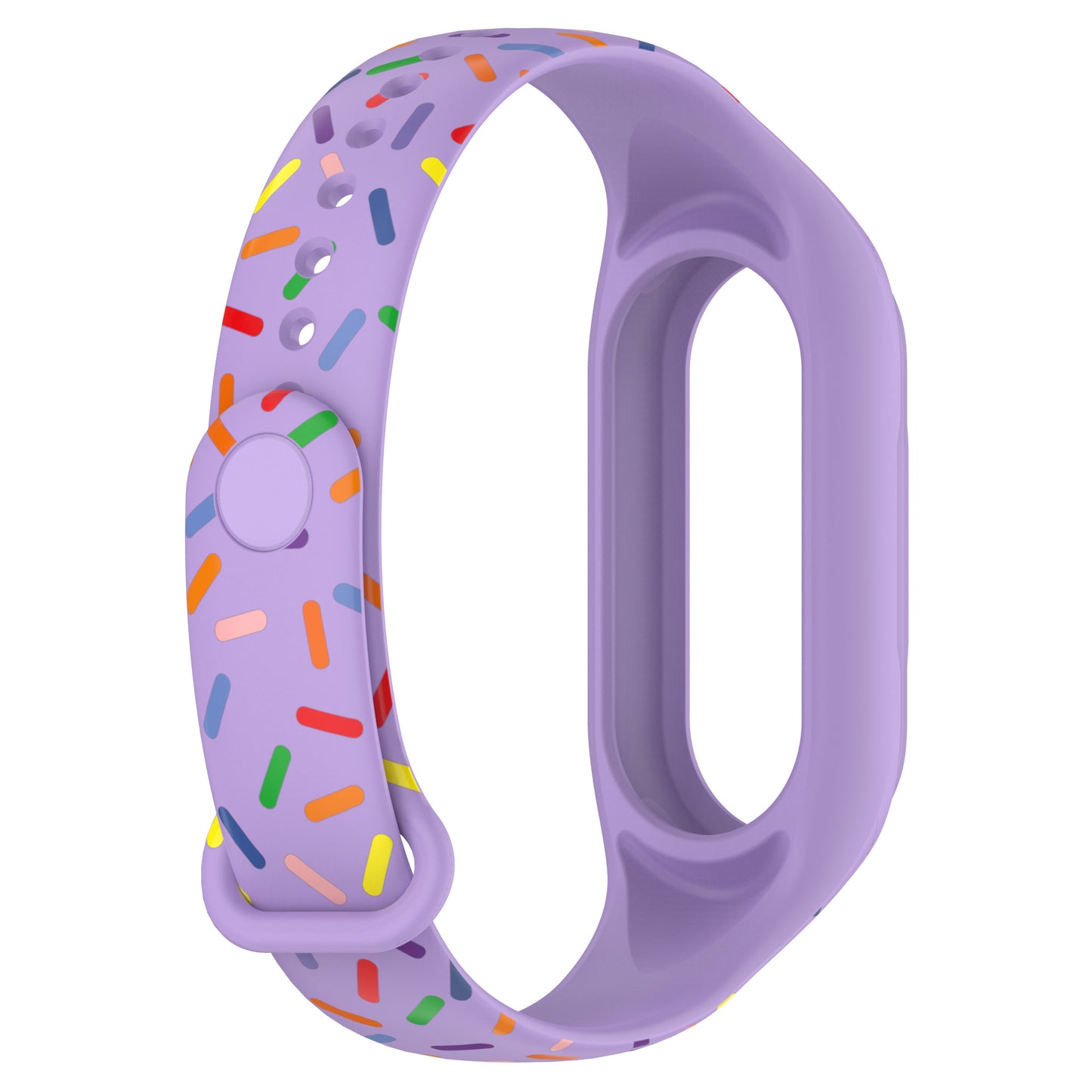 Uniqkart for Xiaomi Smart Band 8 Integrated Silicone Strap Colorful Spotted Replacement Wrist Band - Purple