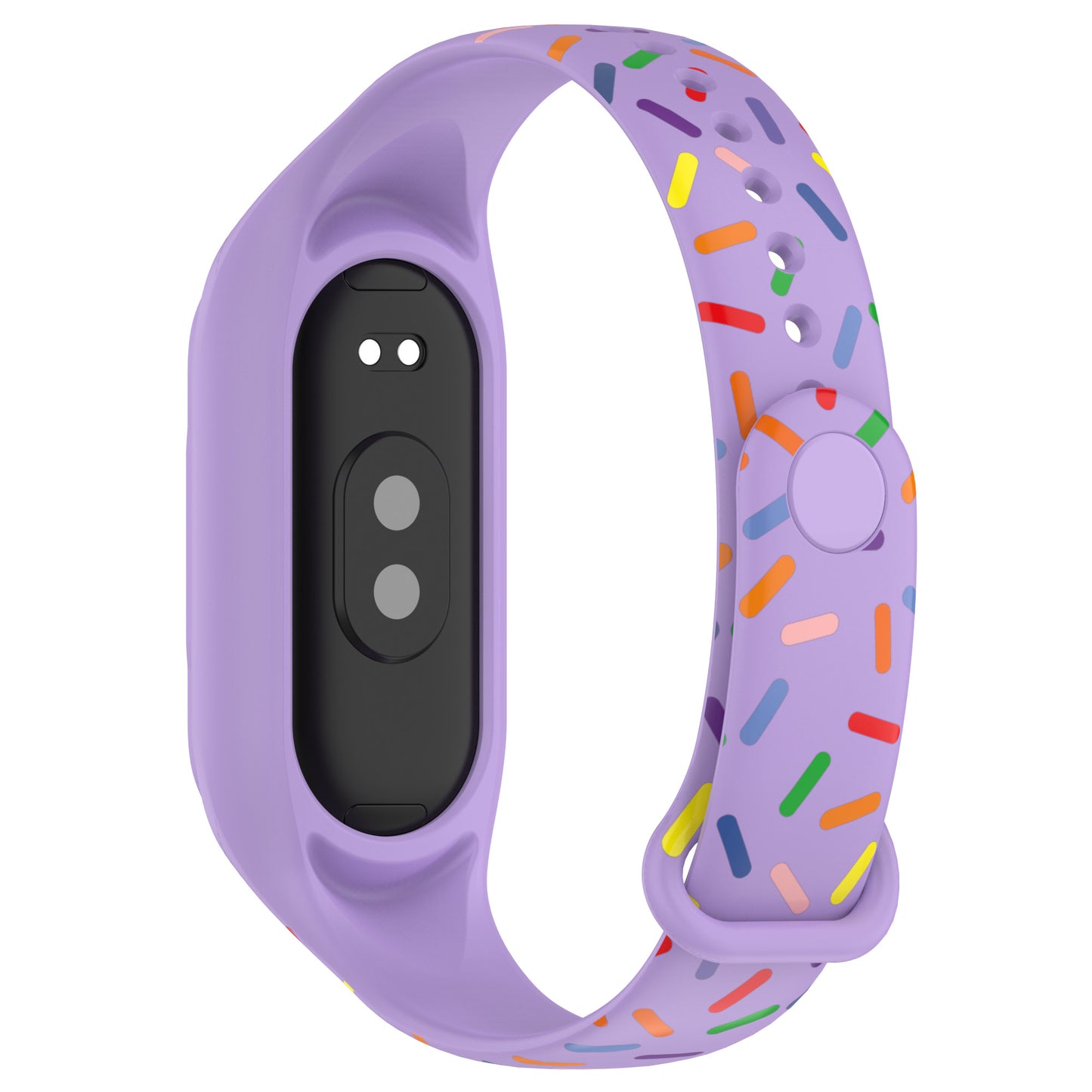 Uniqkart for Xiaomi Smart Band 8 Integrated Silicone Strap Colorful Spotted Replacement Wrist Band - Purple