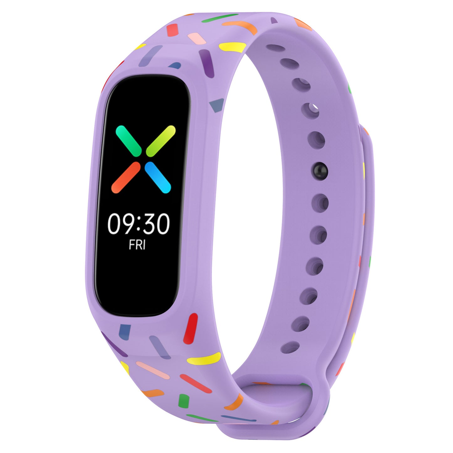 Uniqkart for Oppo Band Integrated Silicone Strap Watch Case Colorful Spotted Wrist Band - Purple