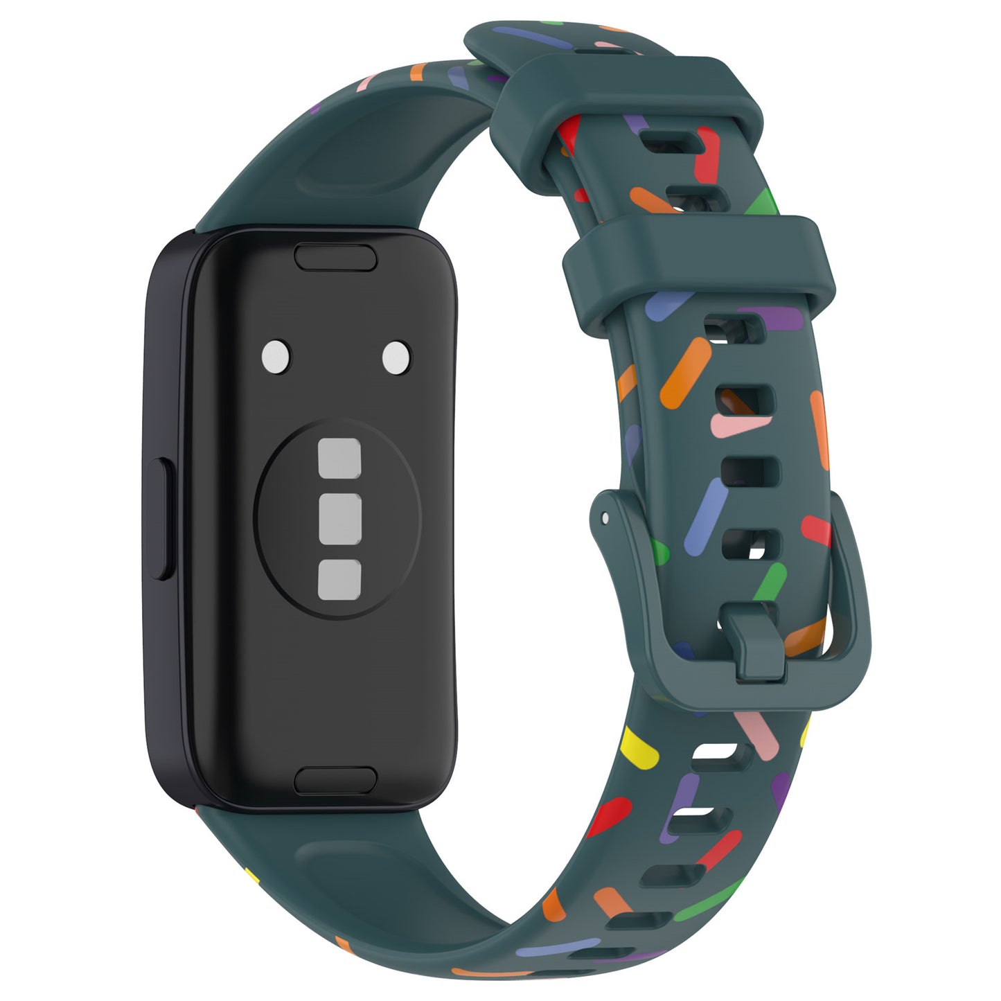 Uniqkart for Huawei Band 8 Colorful Spotted Silicone Strap Replacement Watch Band - Green