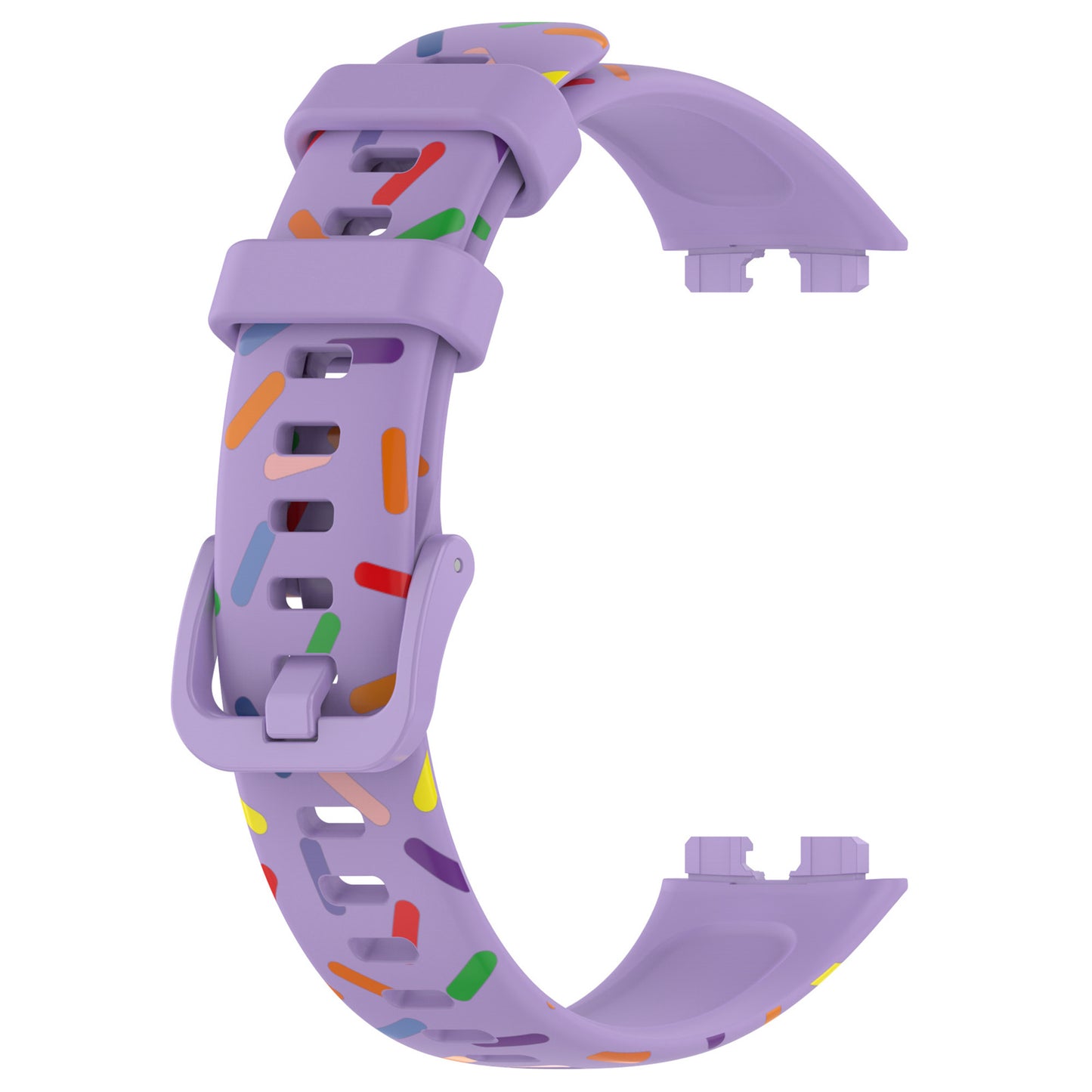 Uniqkart for Huawei Band 8 Colorful Spotted Silicone Strap Replacement Watch Band - Purple
