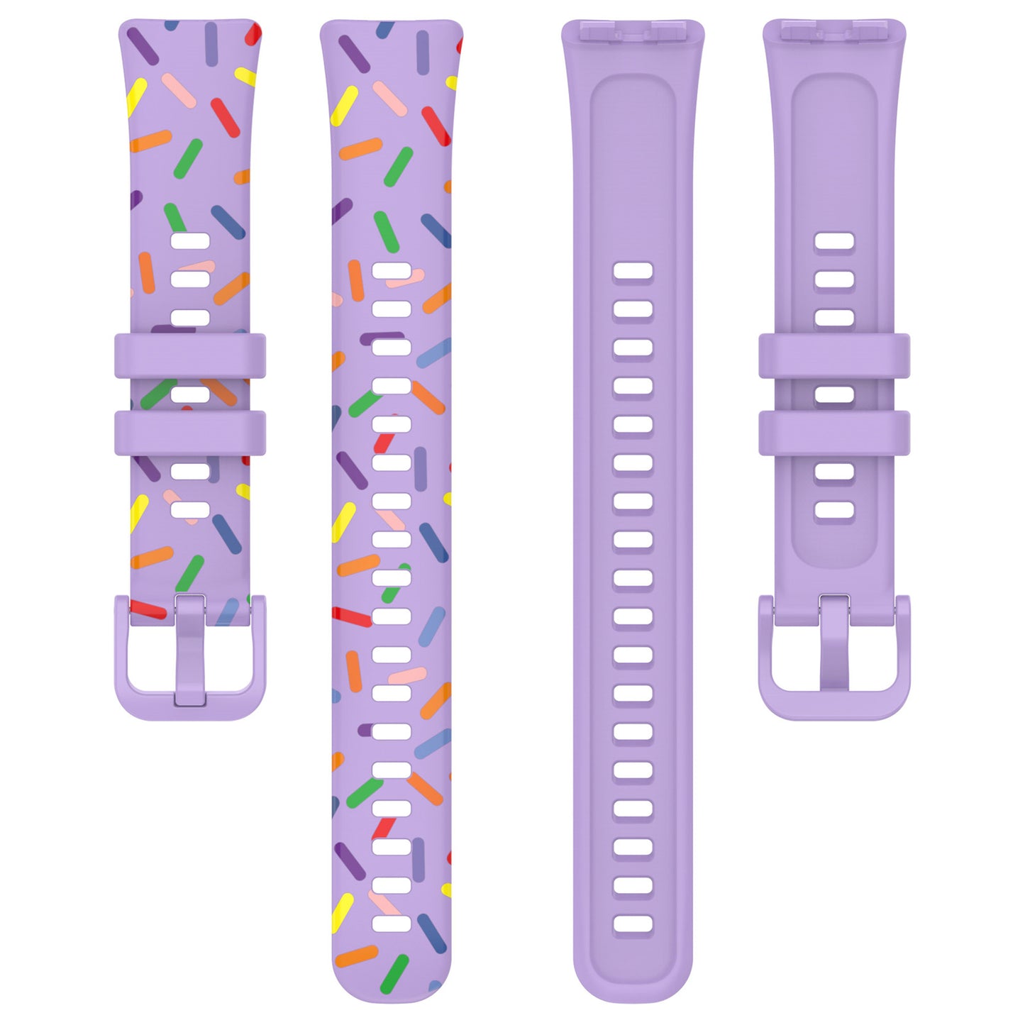 Uniqkart for Huawei Band 8 Colorful Spotted Silicone Strap Replacement Watch Band - Purple